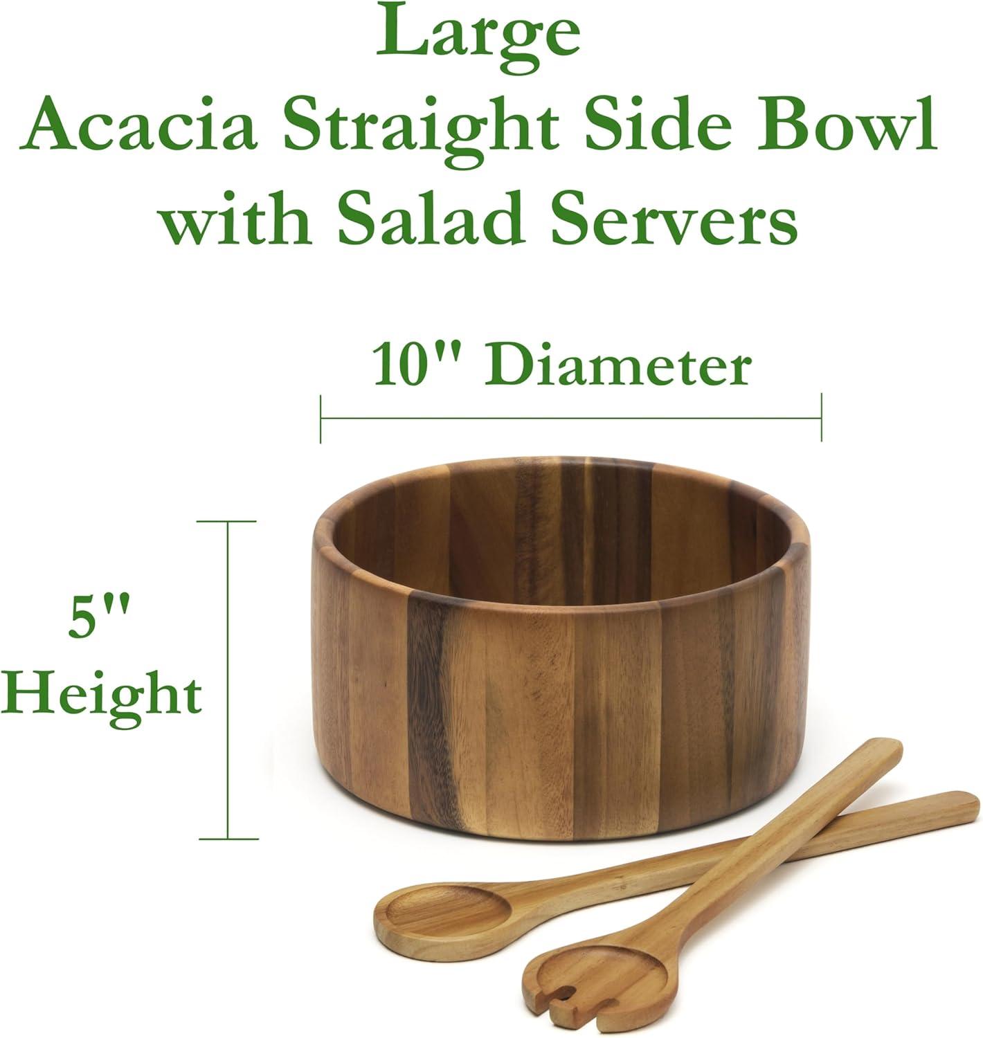 Acacia Straight Side Bowl With Servers