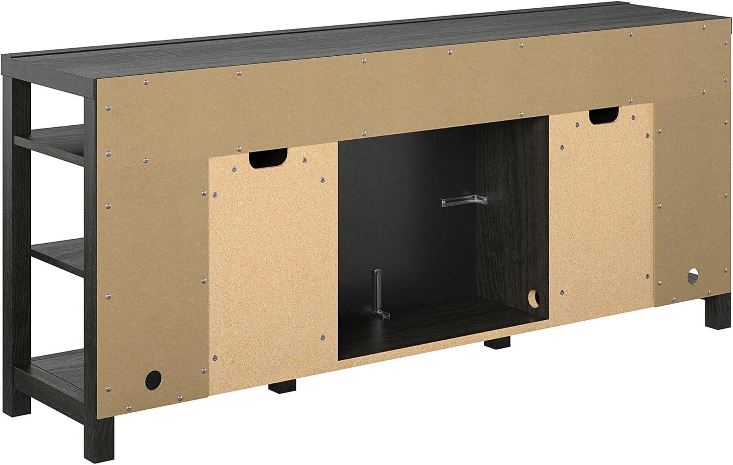 Espresso Electric Fireplace TV Stand with Cabinets and Shelves