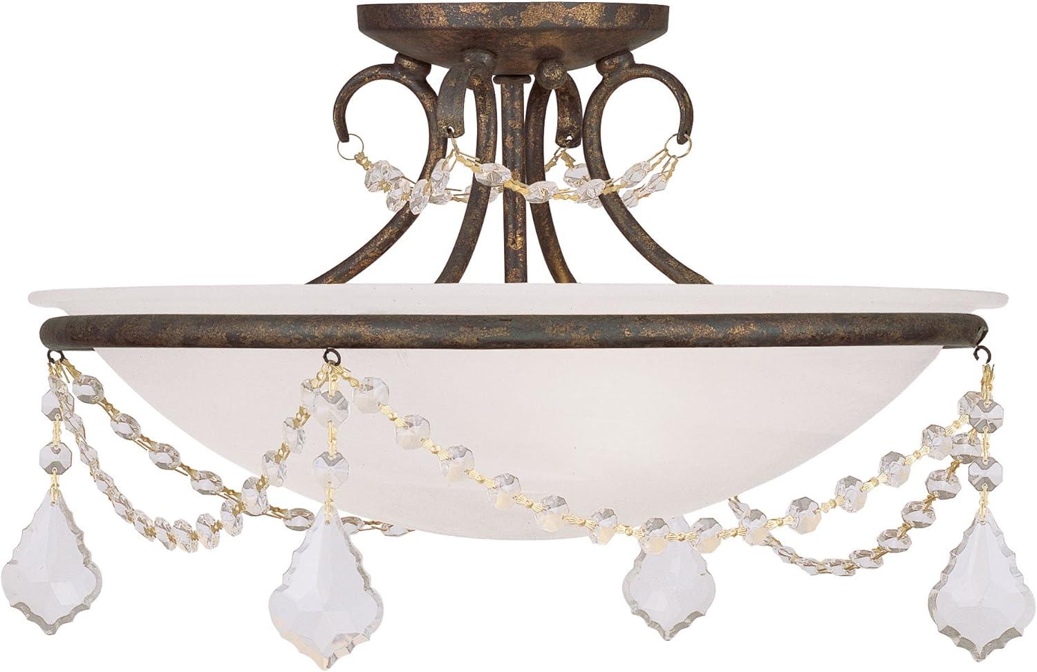 Livex Lighting Chesterfield/Pennington 3 - Light Semi-Flush Mount in  Hand Applied Venetian Golden Bronze