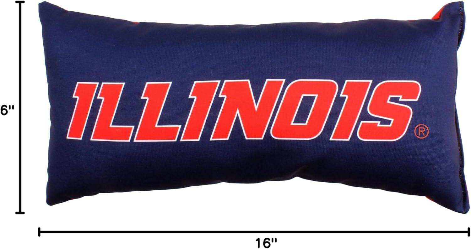 College Covers Solid Color Bolster Travel Pillow, 1 Count (Pack of 1), Illinois Fighting Illini