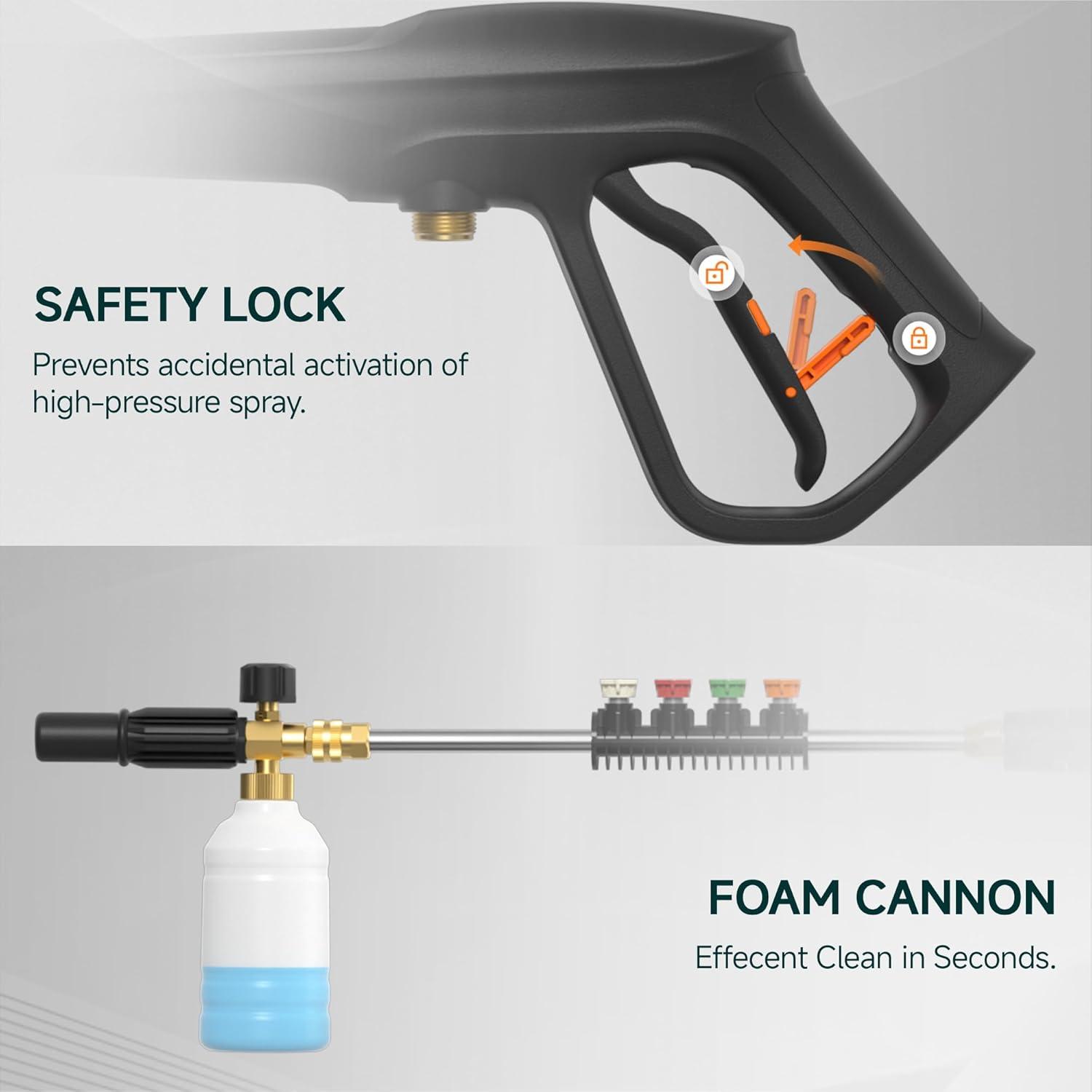 Giraffe Tools Grandfalls G30 2400-PSI 1.1-GPM Cold Water Electric Pressure washer with 4 Spray Tips