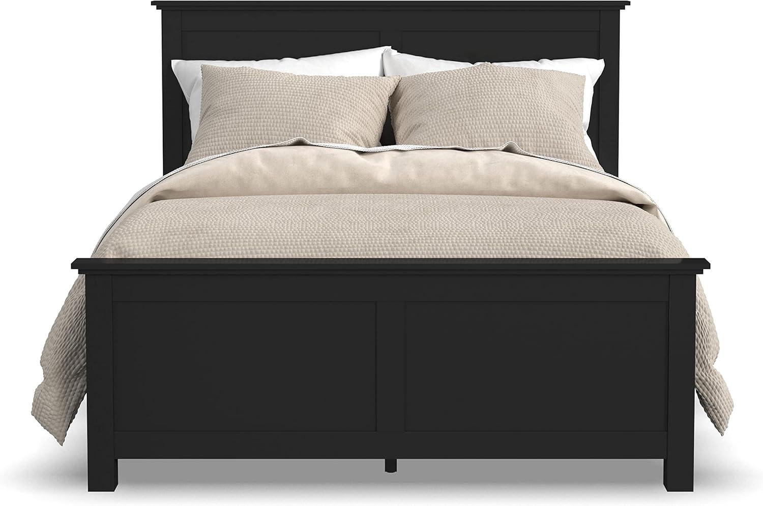 Homestyles Oak Park 66.5" Traditional Wood Queen Panel Bed in Black