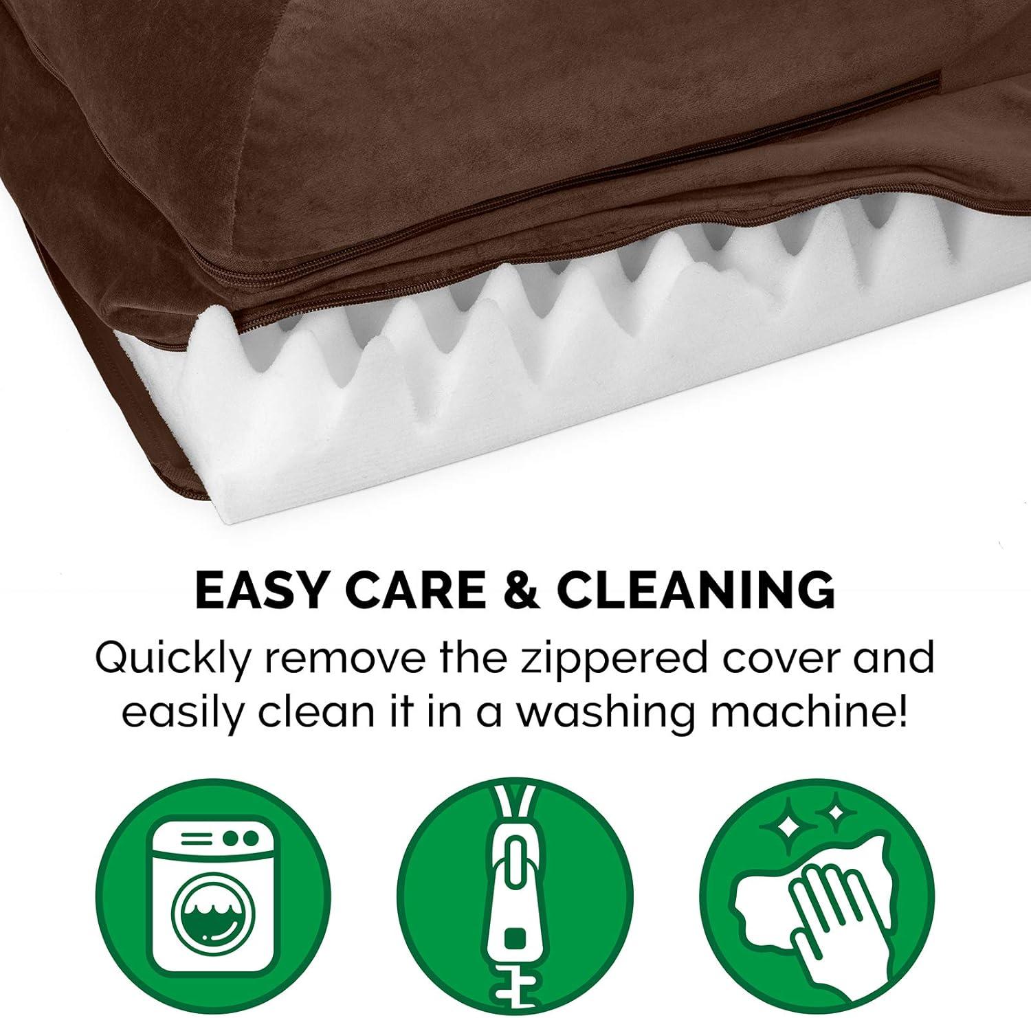FurHaven Plush & Velvet Deluxe L-Chaise Orthopedic Pet Bed