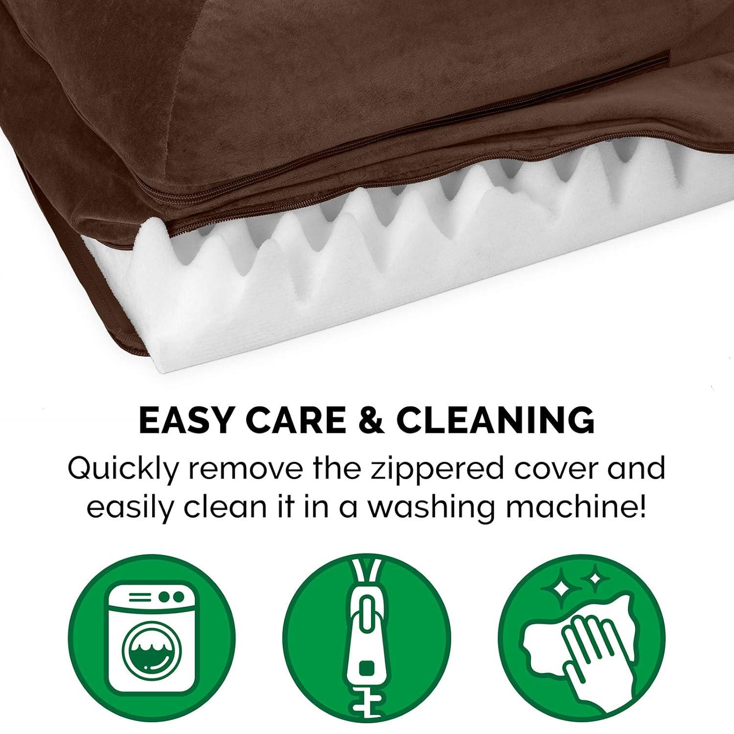 FurHaven Plush & Velvet Deluxe L-Chaise Orthopedic Pet Bed
