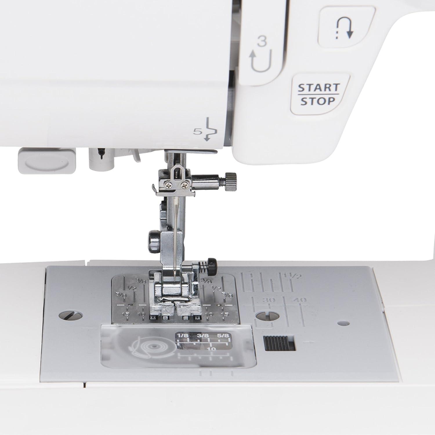 White Computerized Sewing Machine with LCD Screen and 30 Stitches