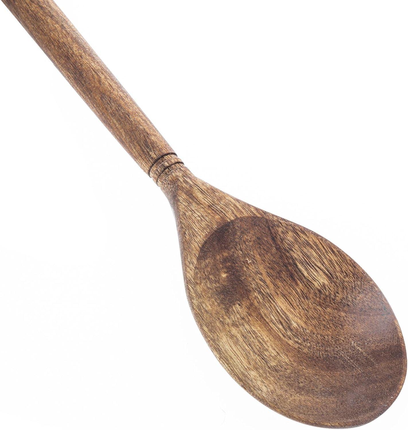 Labrea Life and Home 3pc Solid Acacia Wood Cooking Spoons and Skimmer Kitchen Utensils Set 12 Inch