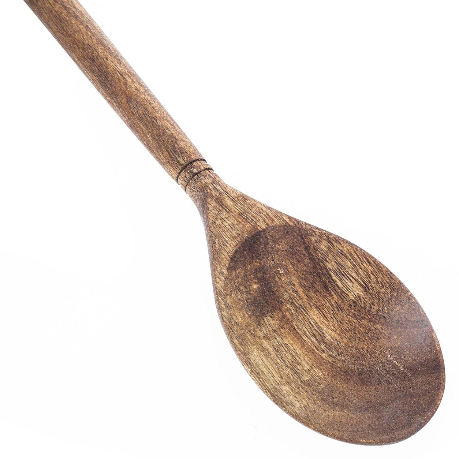 Labrea Life and Home 3pc Solid Acacia Wood Cooking Spoons and Skimmer Kitchen Utensils Set 12 Inch