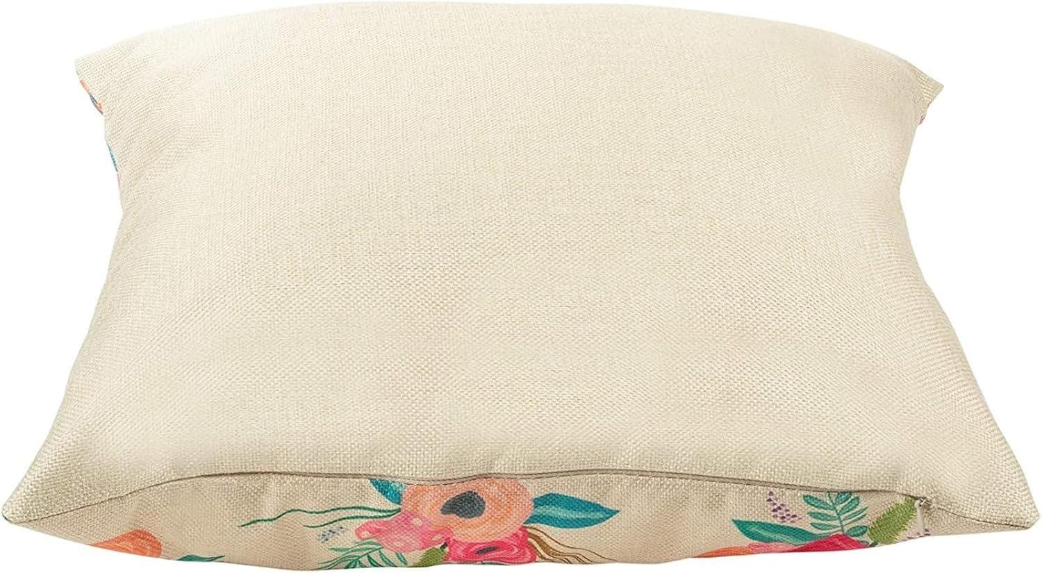 Juvale Set of 4 Happy Spring Decorative Pillow Case Cushion Covers for Easter, 4 Designs, 17 x 17 in