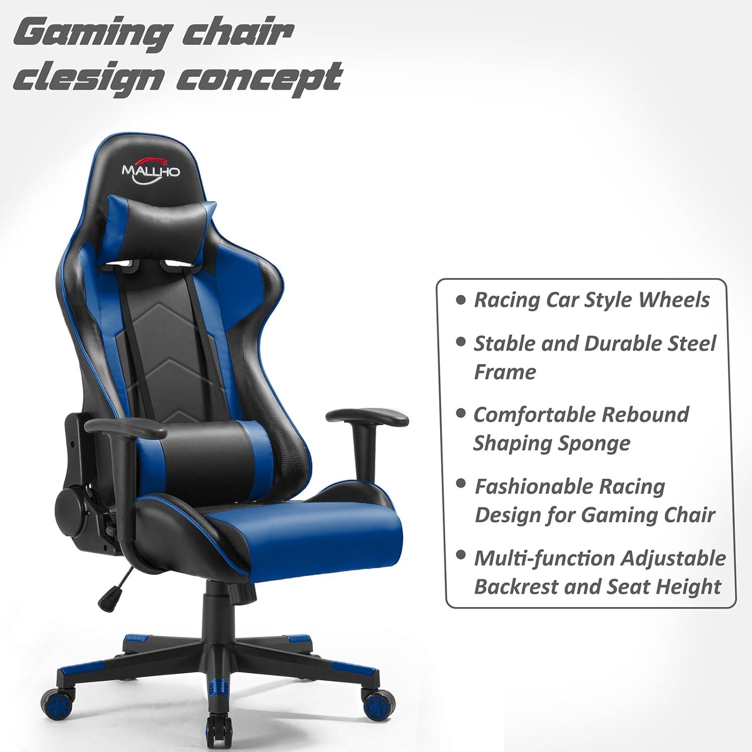 Polar Aurora Adjustable Ergonomic Faux Leather Swiveling PC & Racing Game Chair