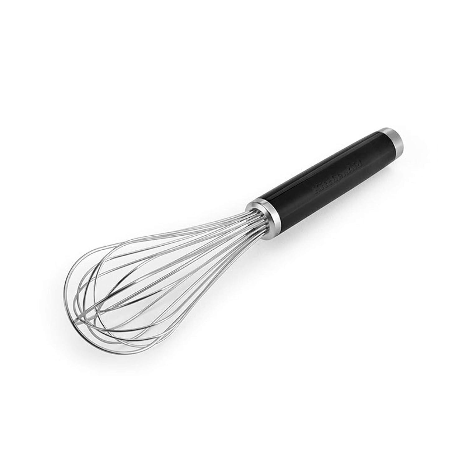 KitchenAid Stainless Steel Utility Whisk: Metal Wire Whisk, Kitchen Tools, Dishwasher-Safe, Black, 10.75" Length