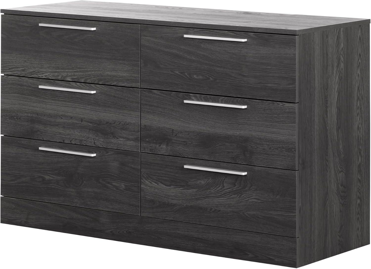 Gray Oak Farmhouse Double 6-Drawer Dresser