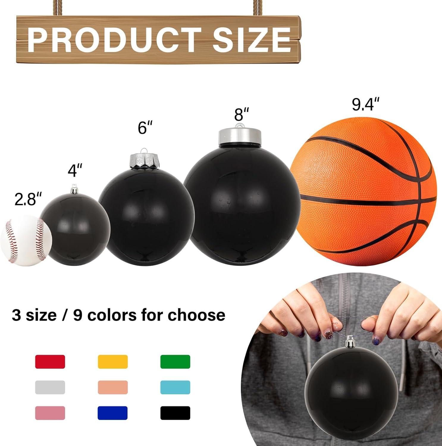 XmasExp 4in Large Christmas Ornaments Christmas Ball Ornaments Giant Tree Decoration Shatterproof Decorative Hanging Balls for Holiday Party Decor (Silver,4pcs)