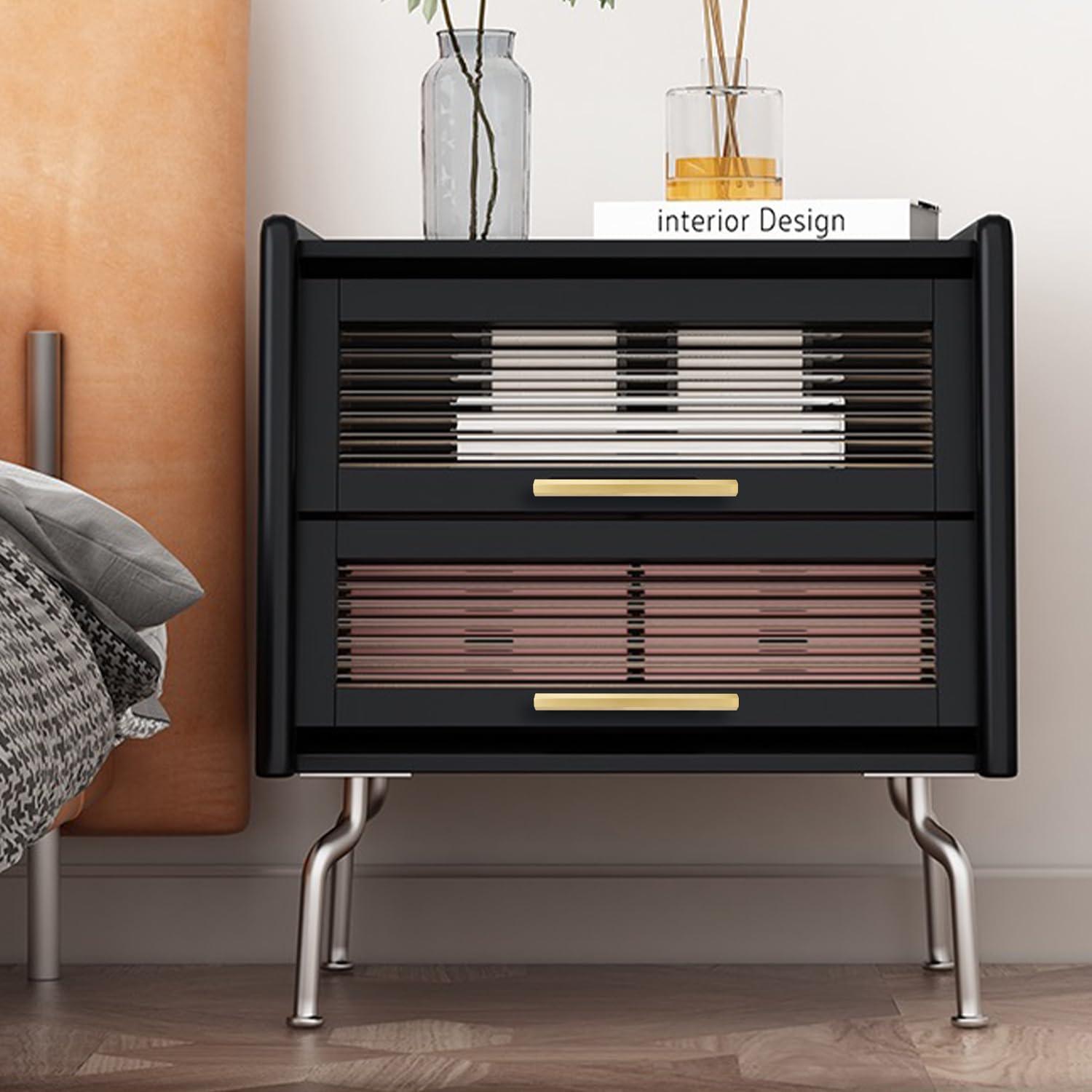 RZDEAL 4 Pcs 5 Inch Solid Brass Pull Kitchen Cabinet Handles Brushed Gold Decorative Contemporary Hexagon Bar Cabinet Pulls (Hole Centers:5.0"(128mm))