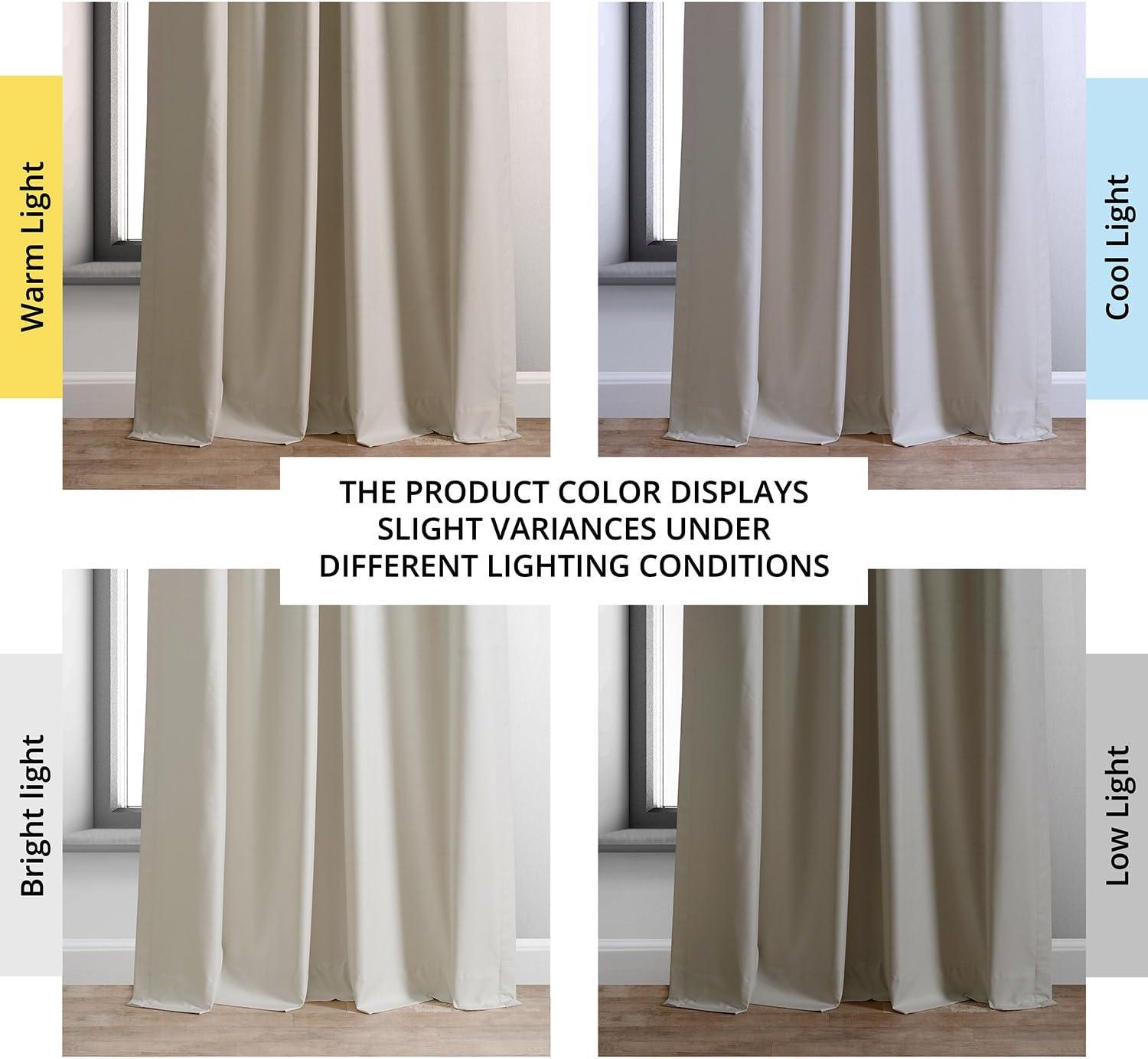 Dark Ivory Essential Polyester 50 in. W x 96 in. L Rod Pocket 100% Blackout Curtain (Single Panel)