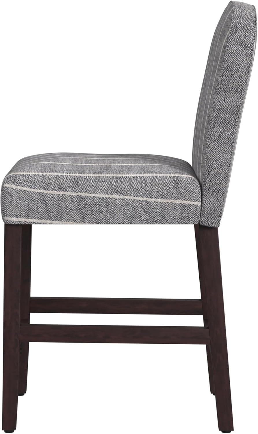 Rounded Back Woven Upholstered Counter Height Barstool - HomePop