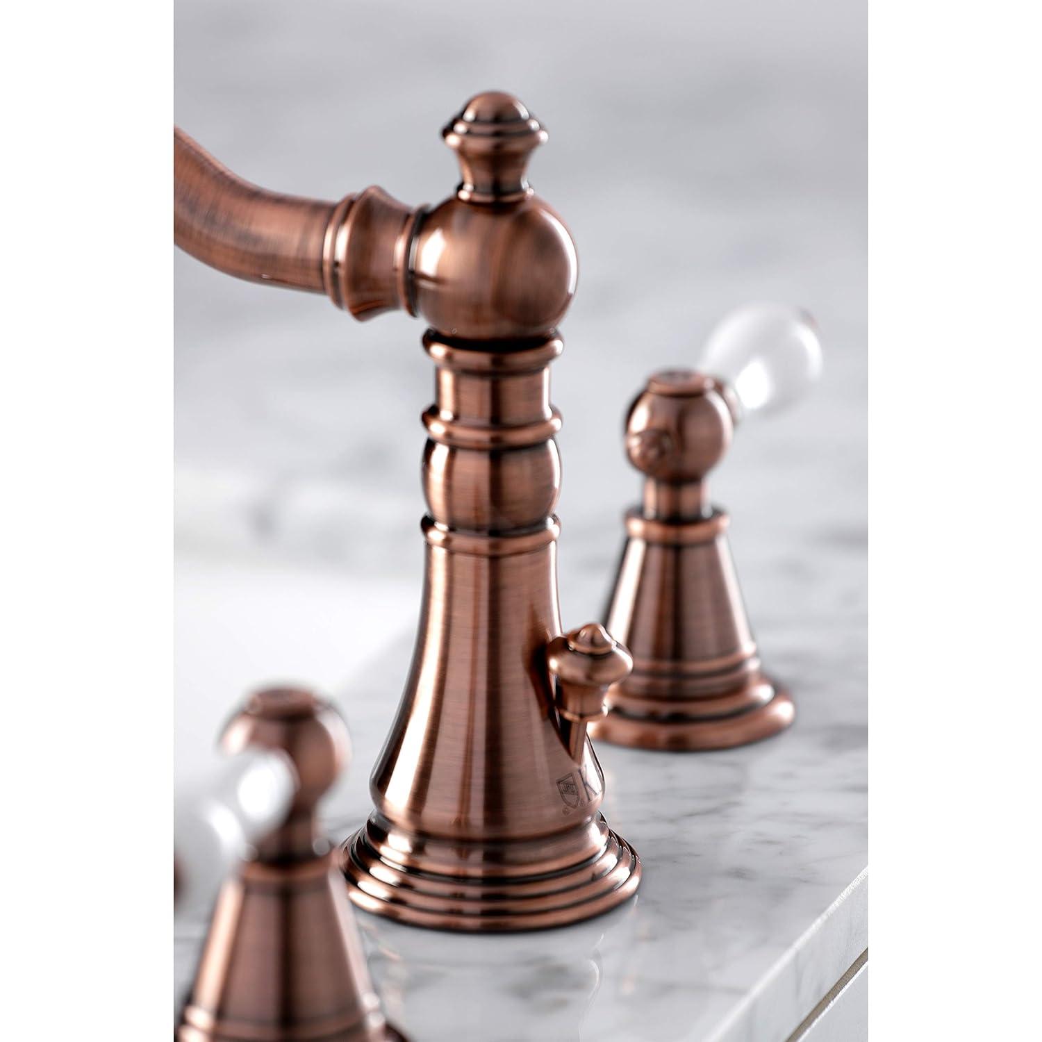 Kingston Brass English Classic Two-Handle 3-Hole Deck Mount Widespread Bathroom Faucet with Pop-Up Drain