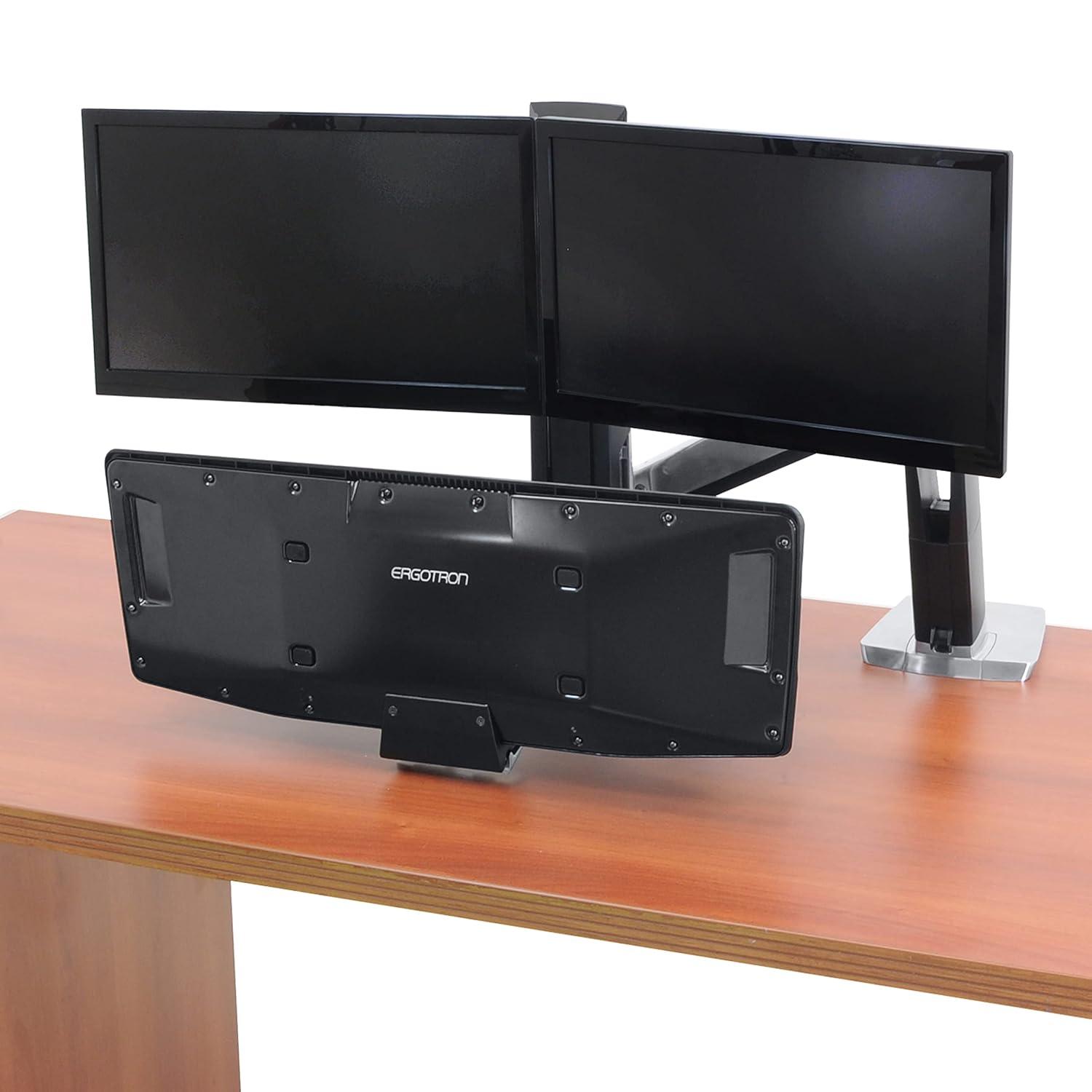 Ergotron WorkFit-A, Estación de Trabajo Dual con Teclado Suspendido 24-392-026