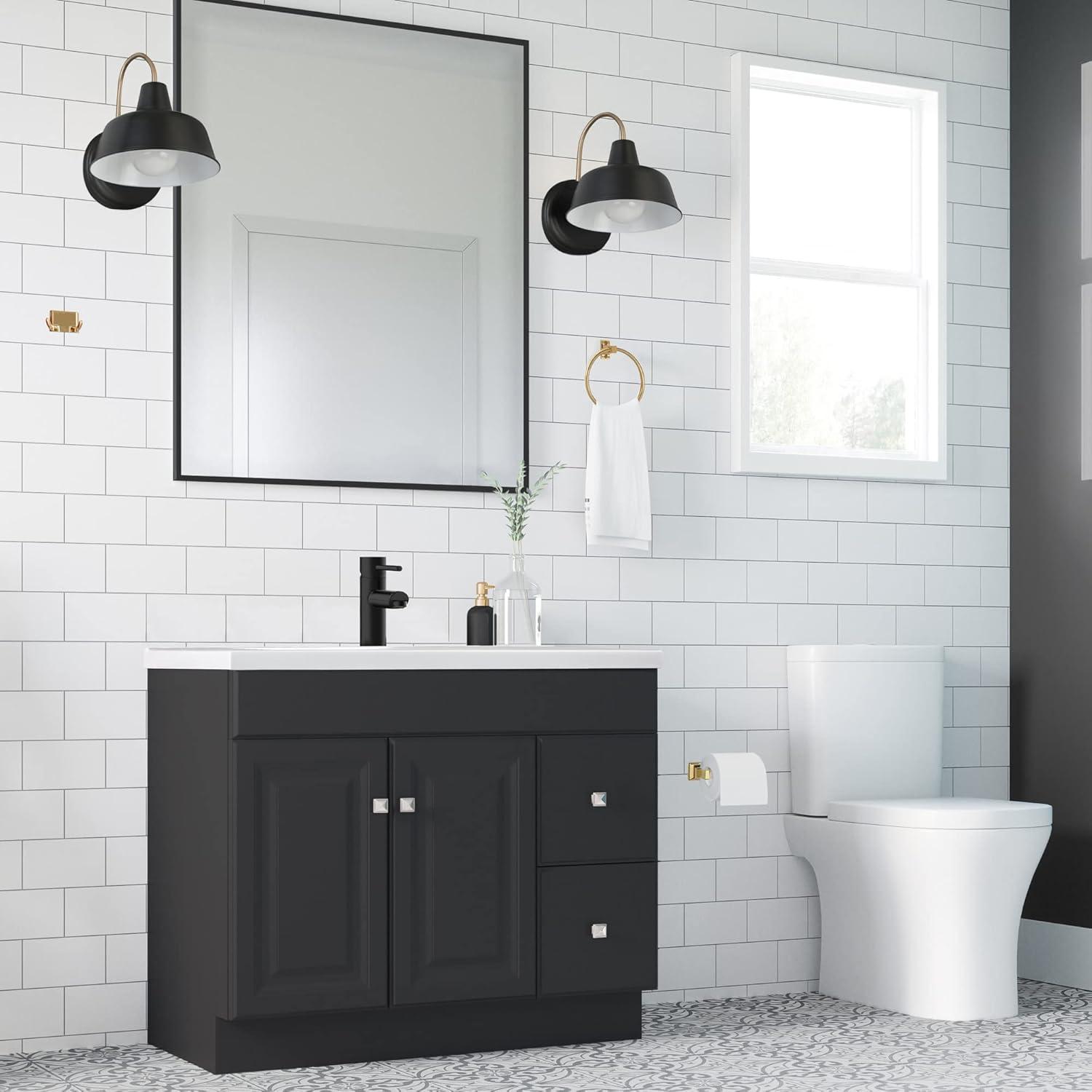 4pc Millbridge Bathroom Accessory Kit Polished Brass - Design House: Zinc Bath Hardware Set with Towel Bar & Ring