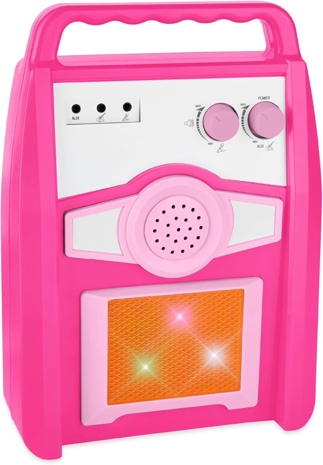 Best Choice Products Kids Electric Musical Guitar Toy Play Set w/ 6 Demo Songs, Whammy Bar, Microphone - Pink