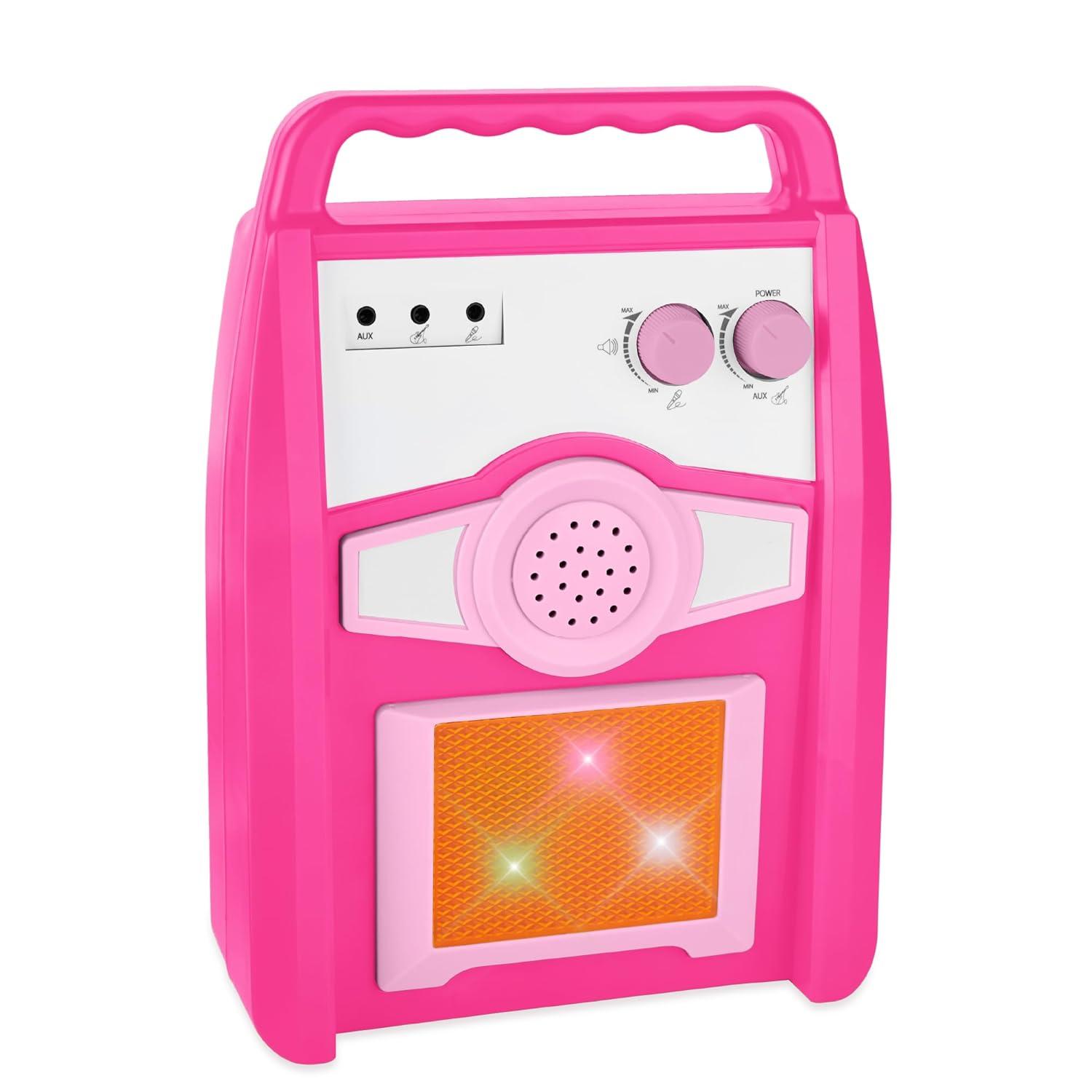 Best Choice Products Kids Electric Musical Guitar Toy Play Set w/ 6 Demo Songs, Whammy Bar, Microphone - Pink