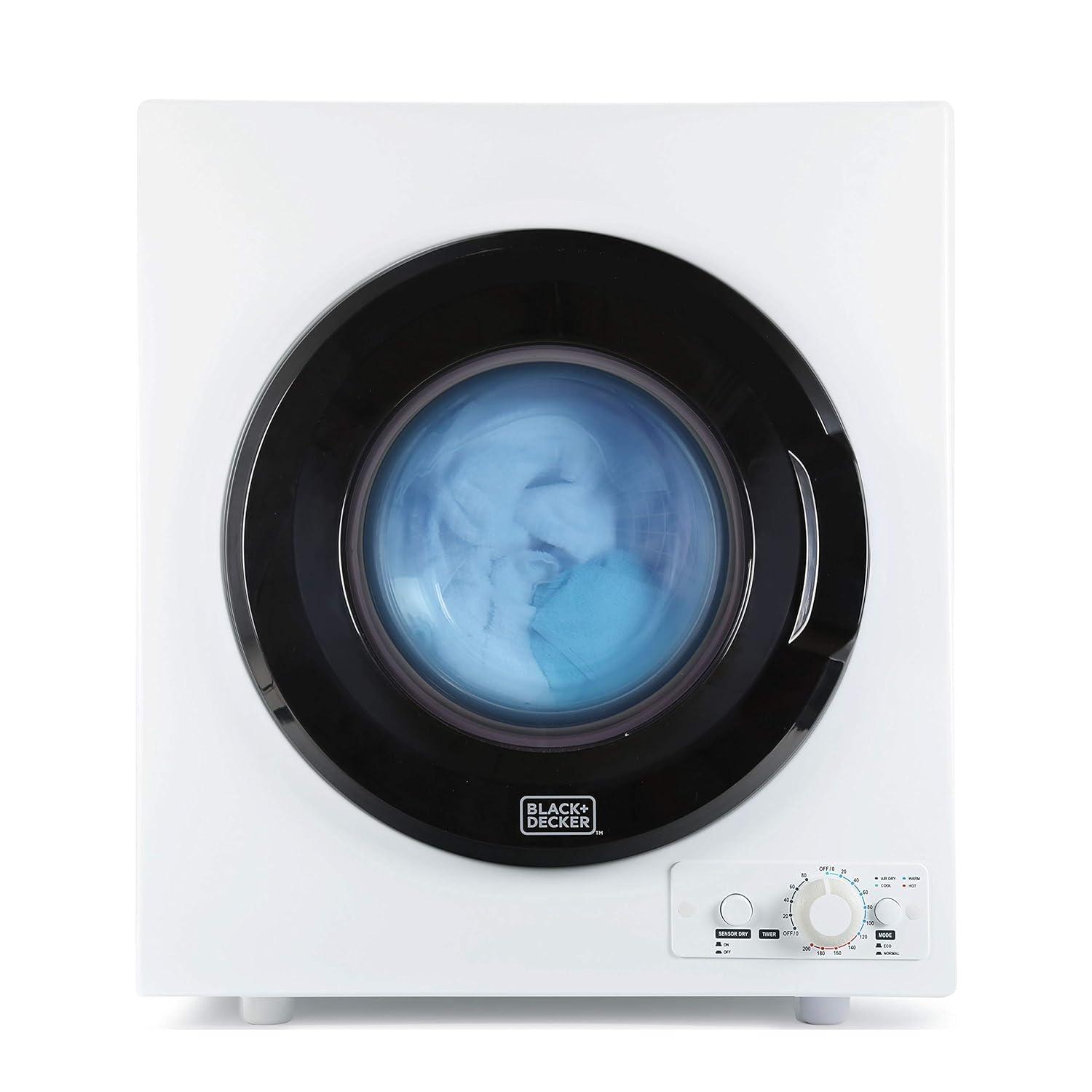 BLACK+DECKER BCDPW Series BLACK+DECKER BCED26 Compact Dryer for Standard Wall Outlet, Small, 5 Modes, Load Volume 8.8 lbs