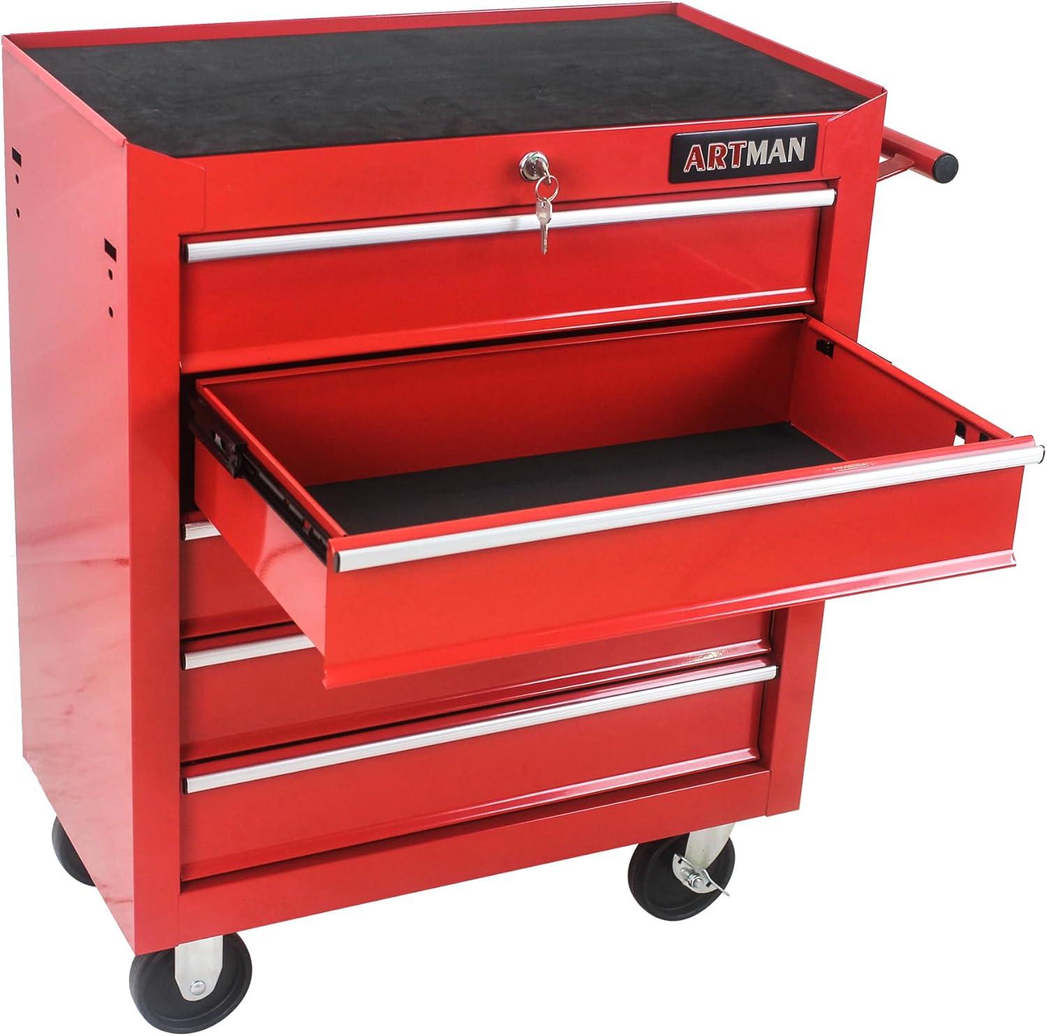 Yesurprise 12.99'' W 5 -Drawer Steel Job Site Storage with Wheels