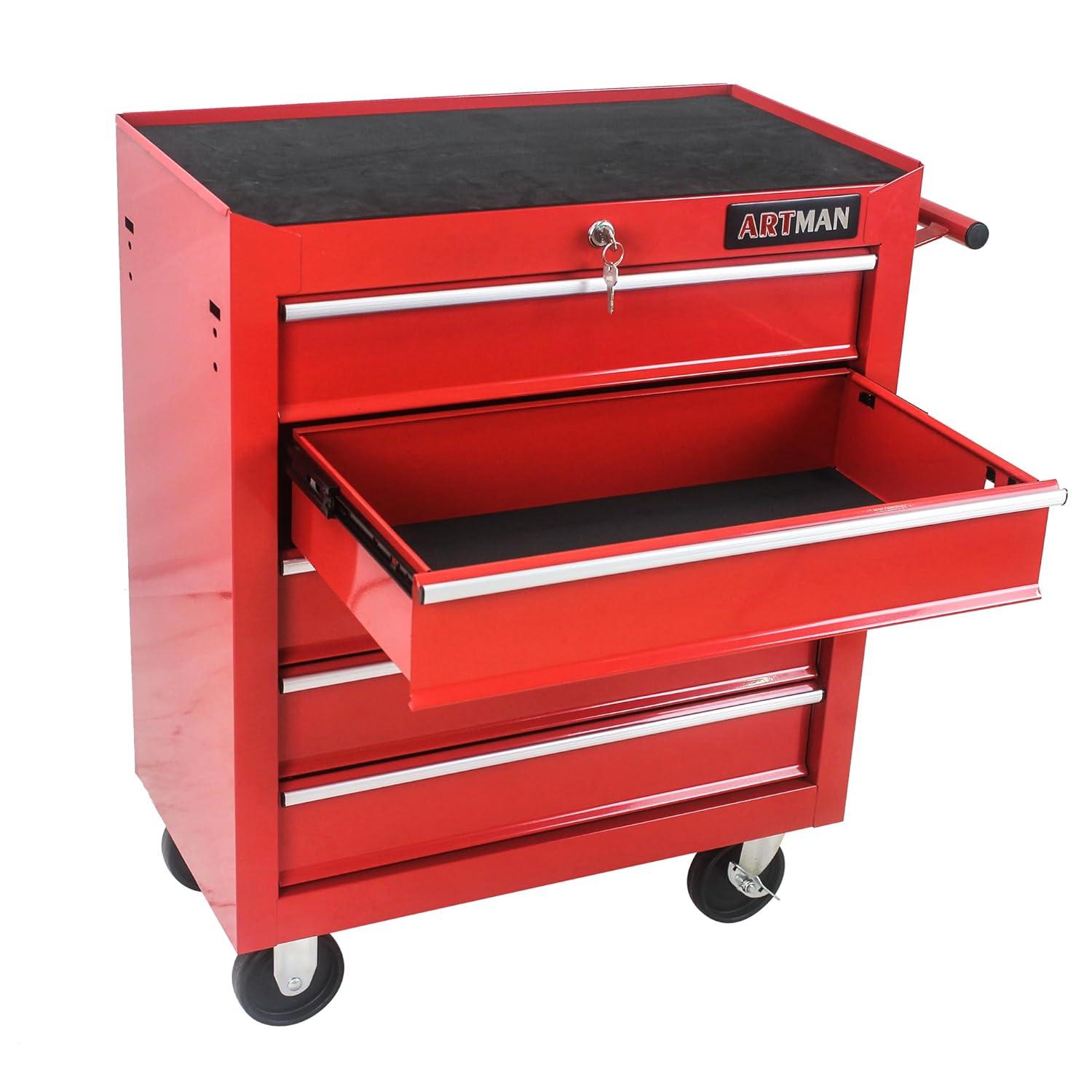 Yesurprise 12.99'' W 5 -Drawer Steel Job Site Storage with Wheels