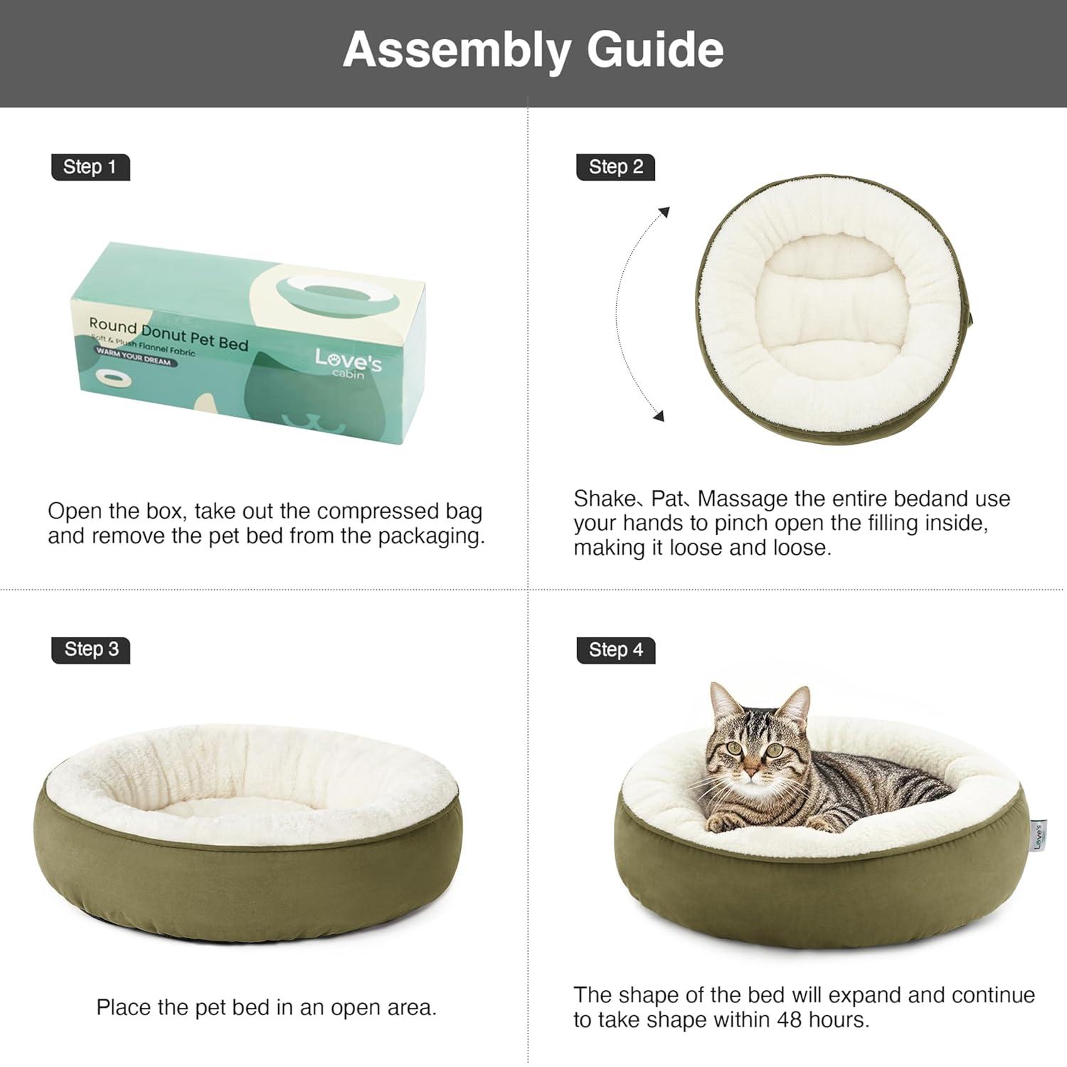 Archie & Oscar™ Round Donut Cat And Dog Cushion Bed, 20In Pet Bed For Cats Or Small Dogs, Anti-Slip & Water-Resistant Bottom, Super Soft Durable Fabric Pet Beds, Washable Luxury Cat & Dog Bed