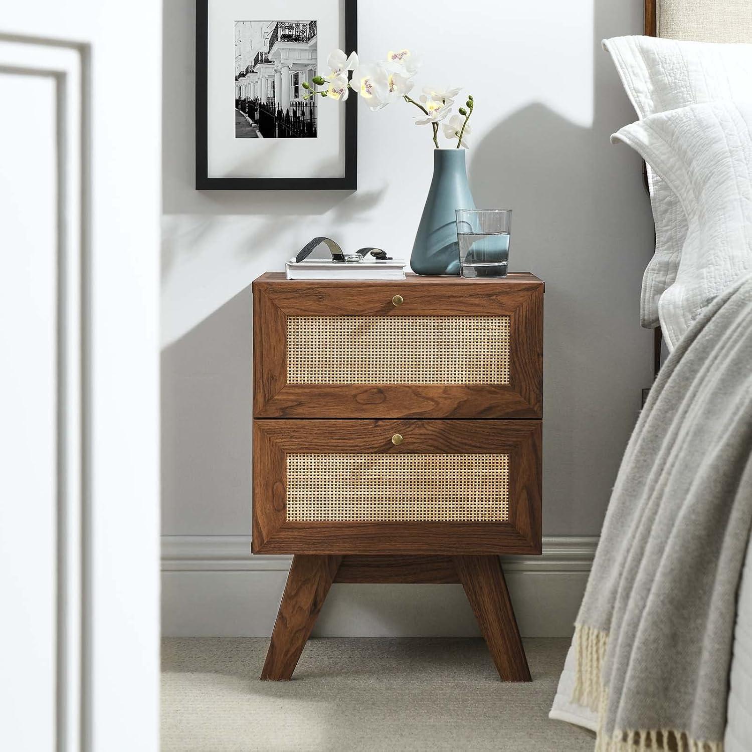 Modway Soma Rattan Weave 2 Drawer Nightstand