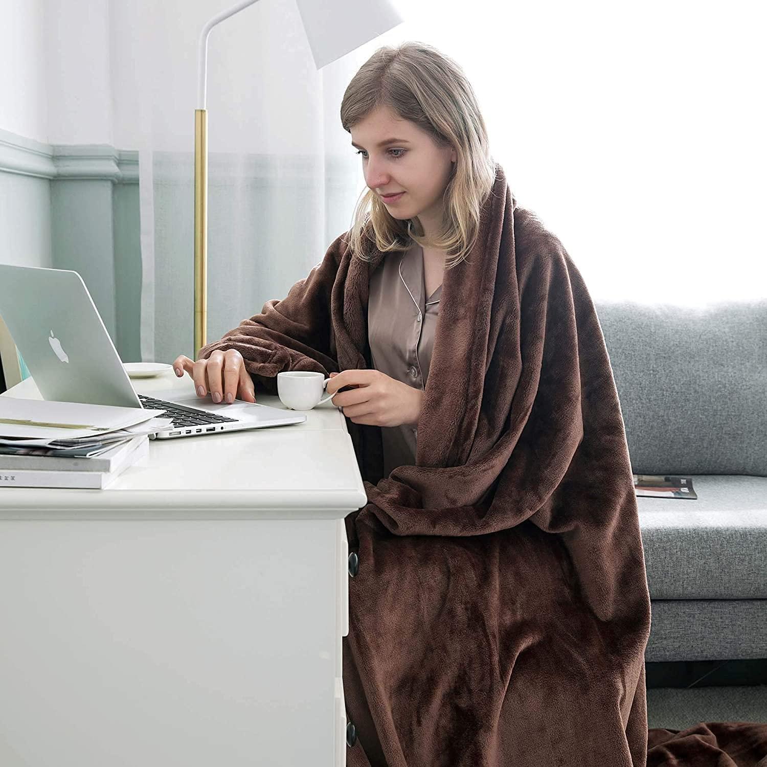 IMPERIAL HOMEWARE LONDON LIMITED Sherpa Fleece Fur Thick Reversible Blanket Throw