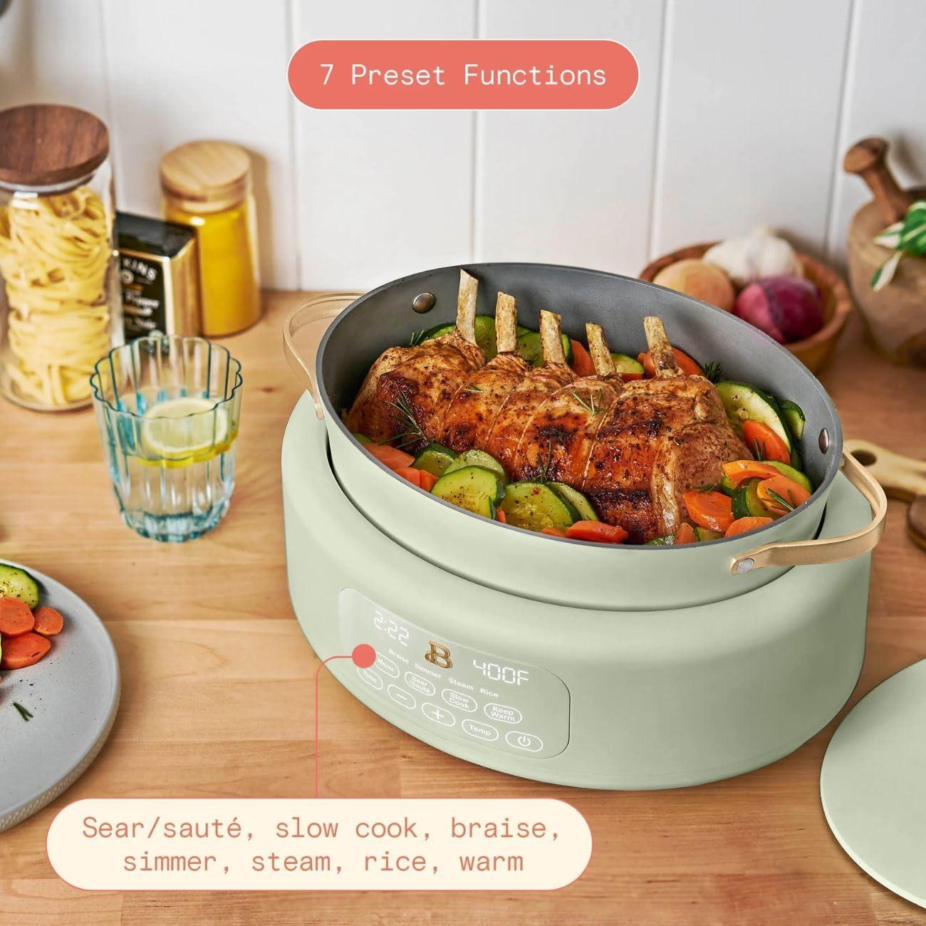 Beautiful 10 in 1, 6 Qt Electric Multi-Cooker, Sage Green by Drew Barrymore