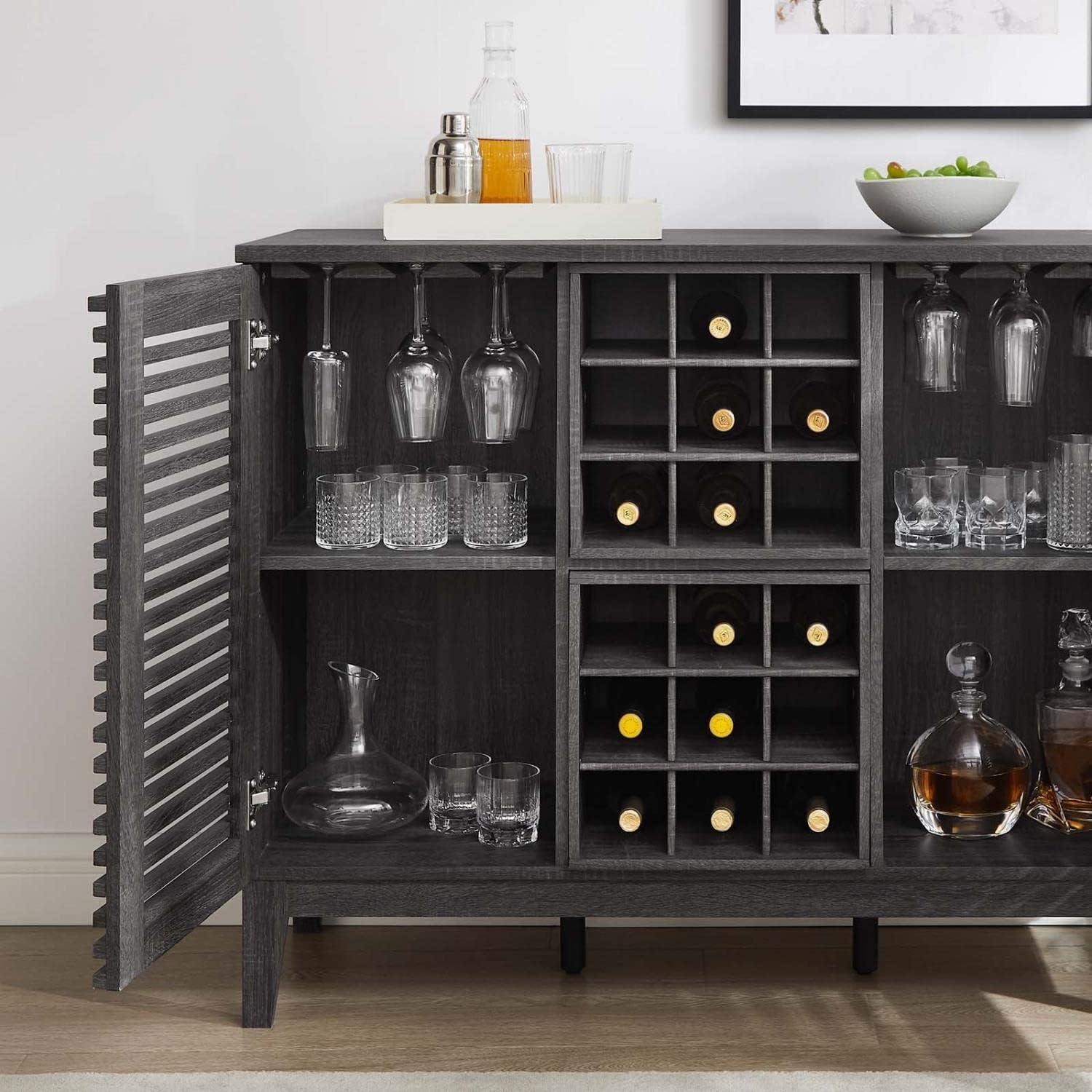 Modway Render Bar Cabinet in Charcoal