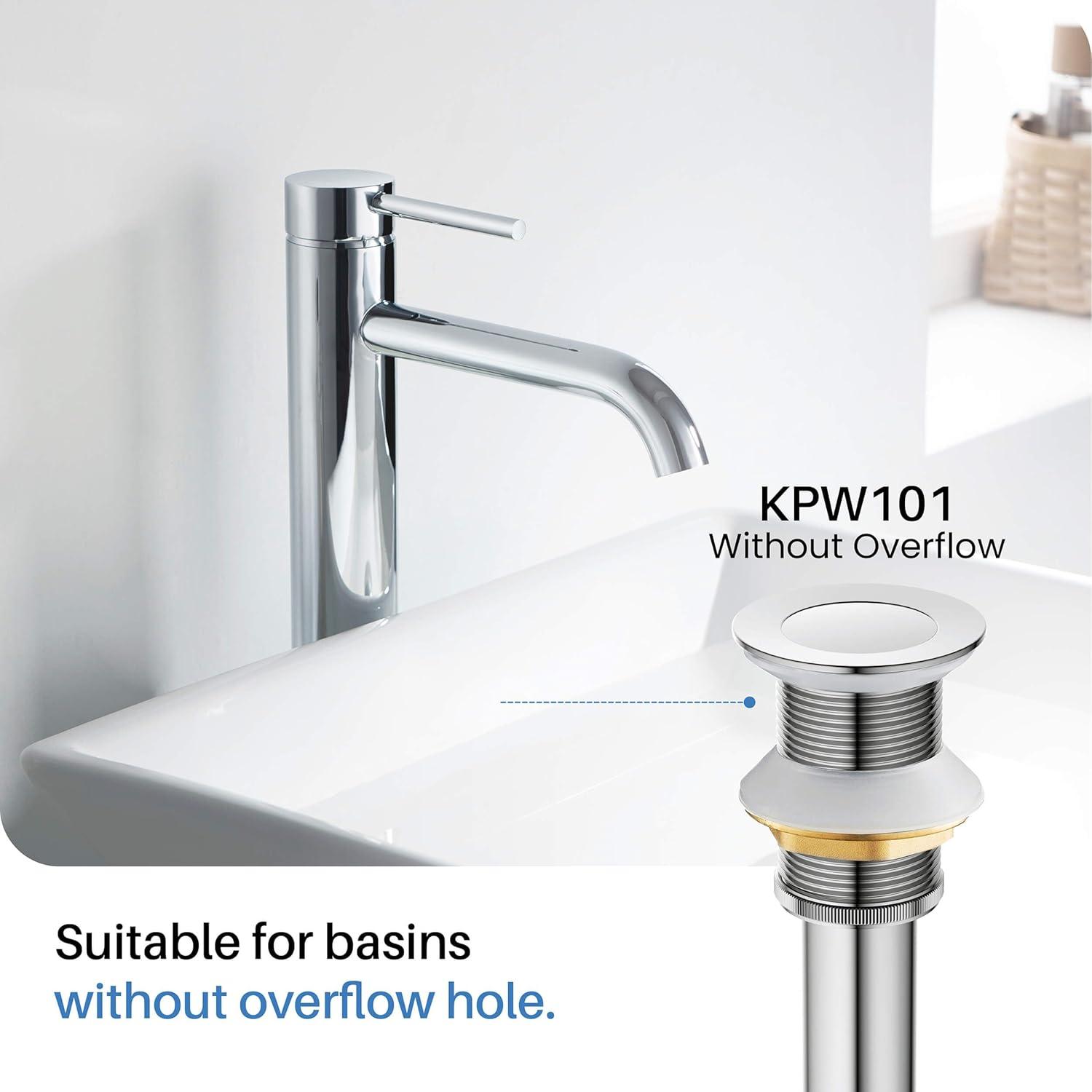 KIBI C-KBF1009CH-KPW101CH Circular Vessel Sink Faucet Single-handle Bathroom Faucet
