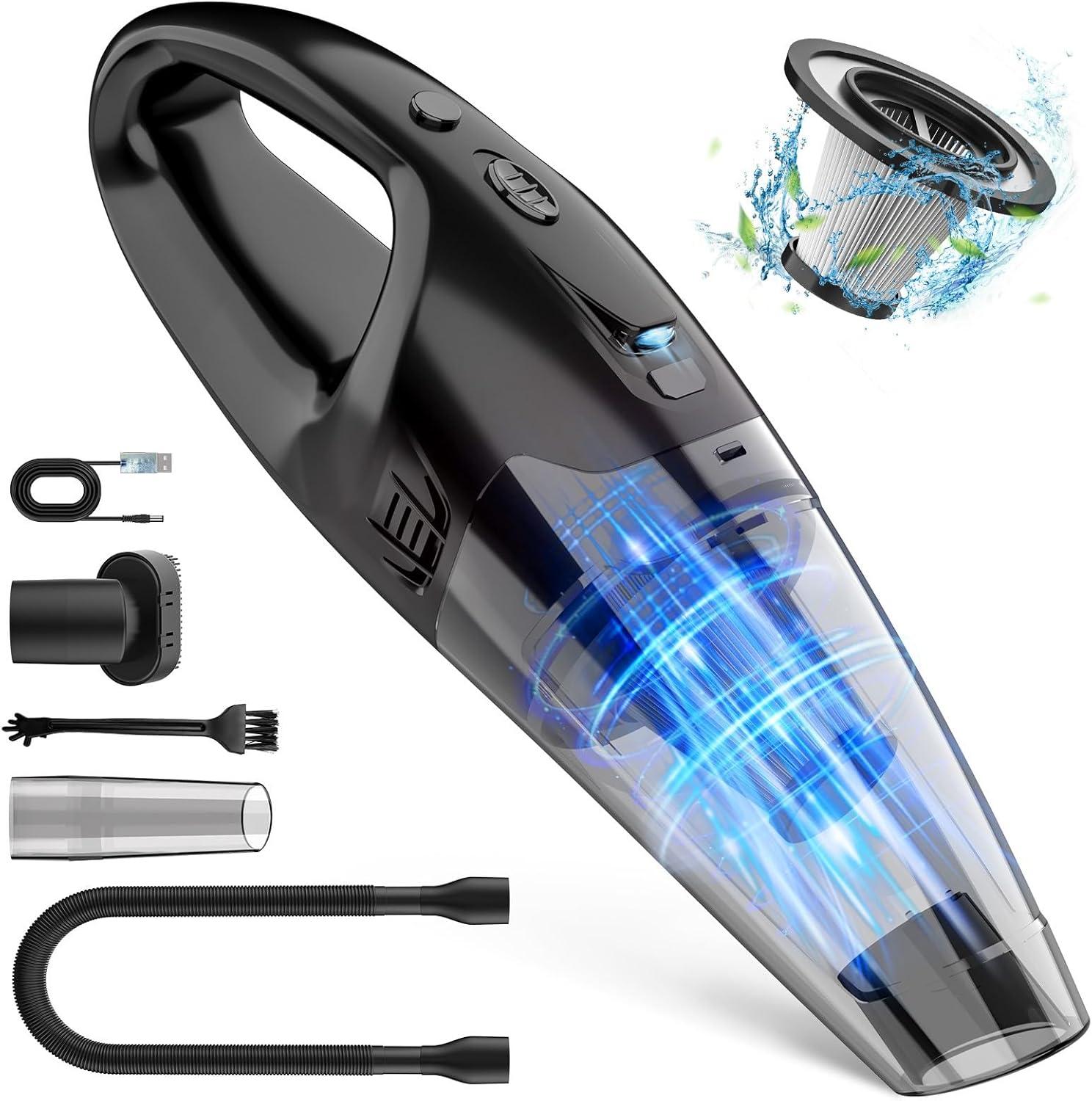 Handheld Vacuum Cordless Rechargeable, Dust Busters Cordless Rechargeable With LED, USB Charge, 1.65Lbs Hand Vacuum, Hand Vacuums For Car/Home/Pet