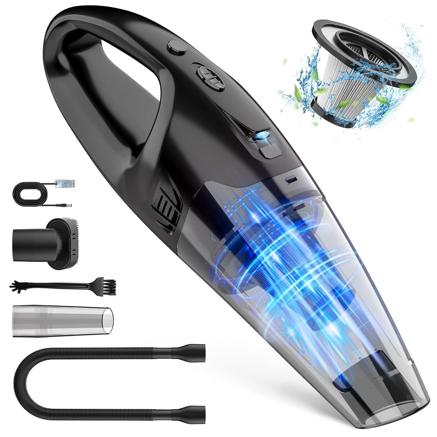 Handheld Vacuum Cordless Rechargeable, Dust Busters Cordless Rechargeable With LED, USB Charge, 1.65Lbs Hand Vacuum, Hand Vacuums For Car/Home/Pet