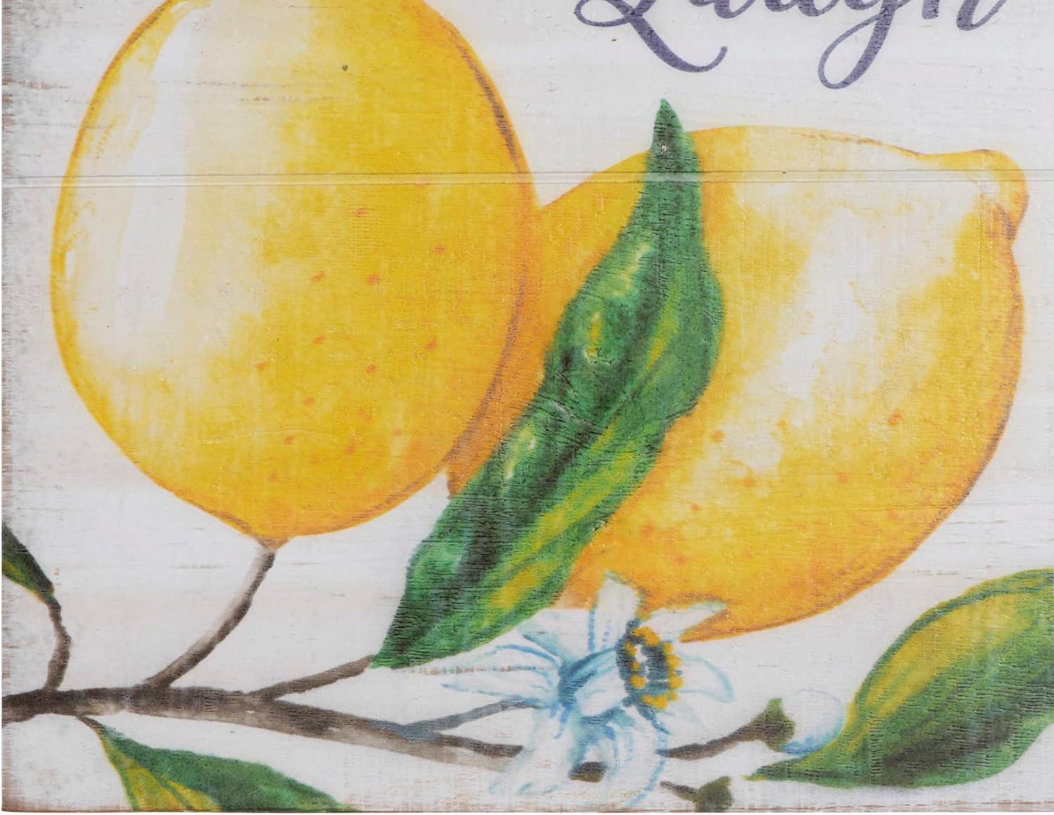 Creative Co-Op "Gather in Our Kitchen…" Wood Wall Décor with Lemons