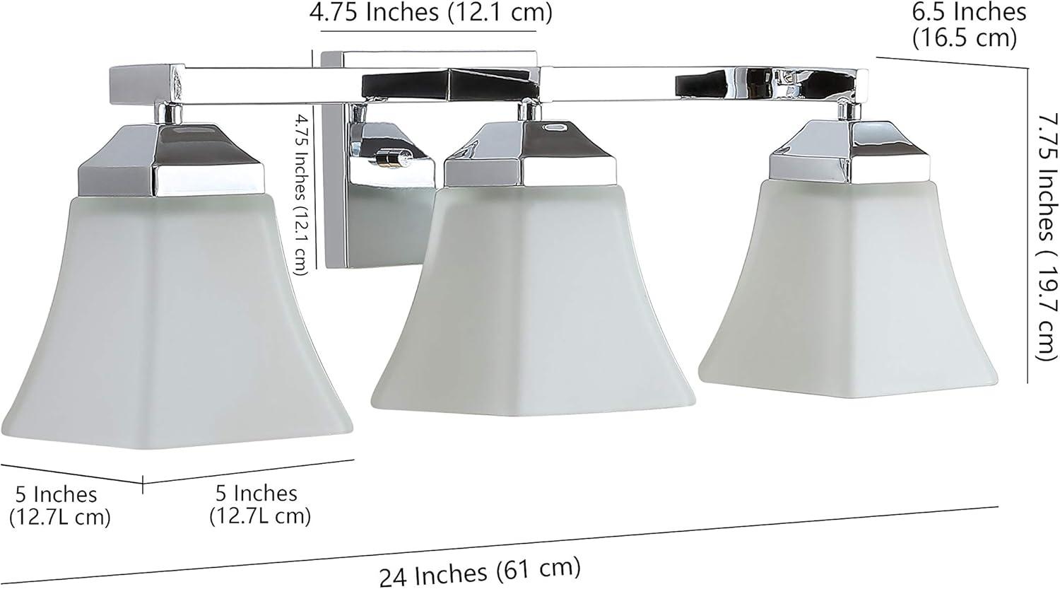 Staunton 24" Chrome 3-Light Iron and Glass Vanity Light