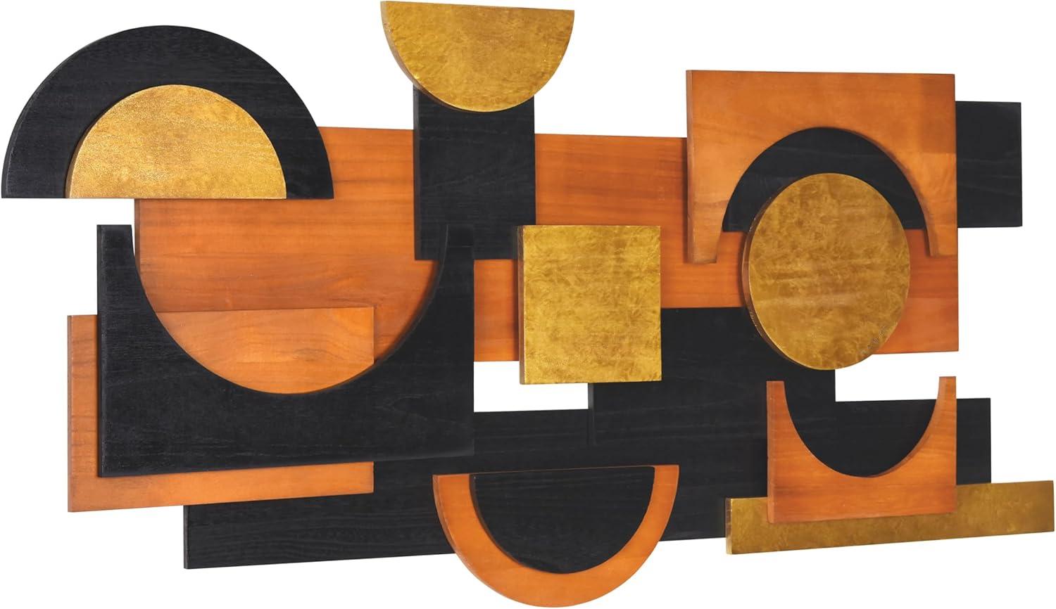 'Amber Embraces II' Hand Made & Hand Finished Dimensional Solid Paulownia Wood Abstracts Wall Art