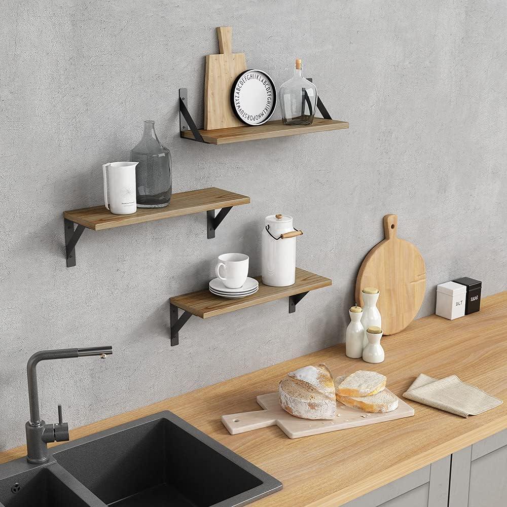 3 Piece Wood Floating Shelf