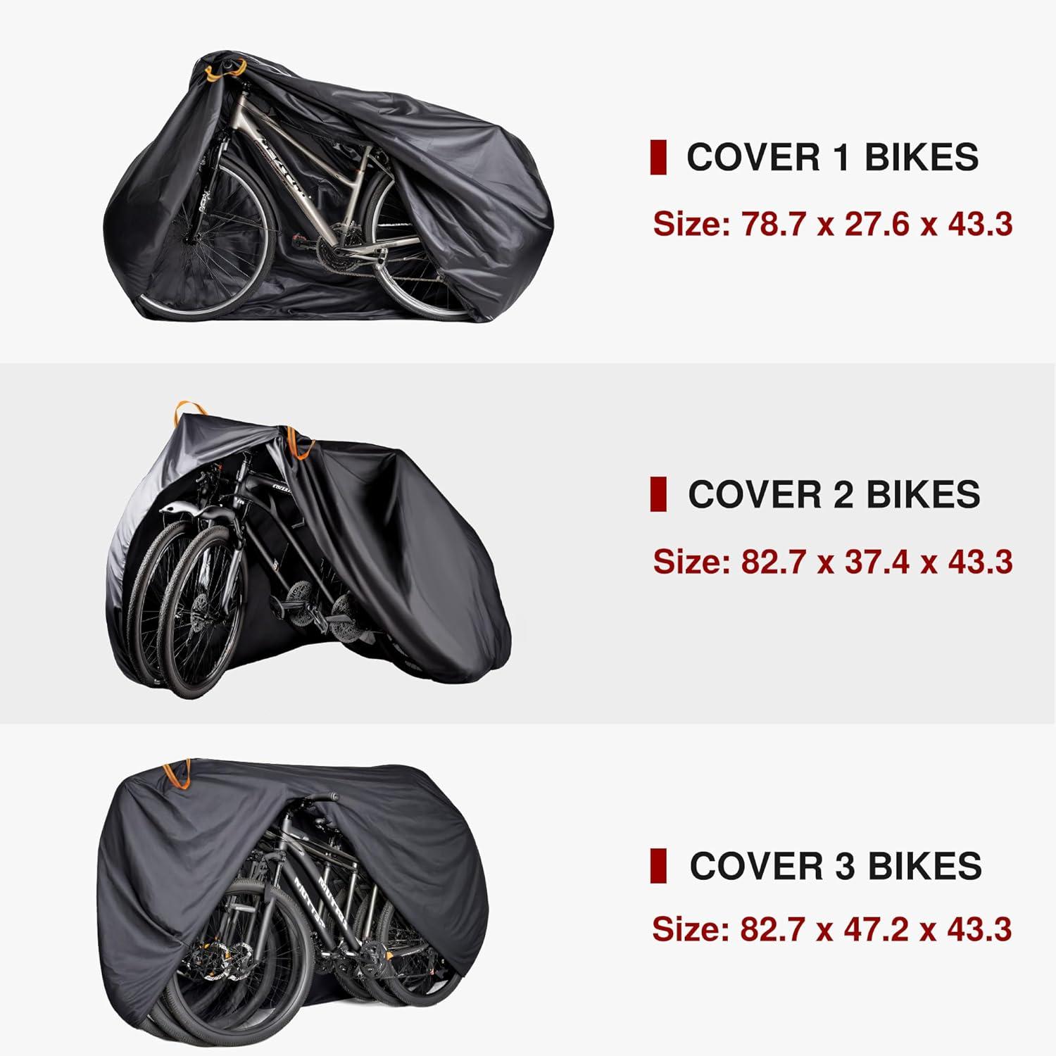 Puroma Bike Cover Outdoor Waterproof Bicycle Covers Rain Sun UV Dust Wind Proof with Lock Hole for Mountain Road Electric Bike