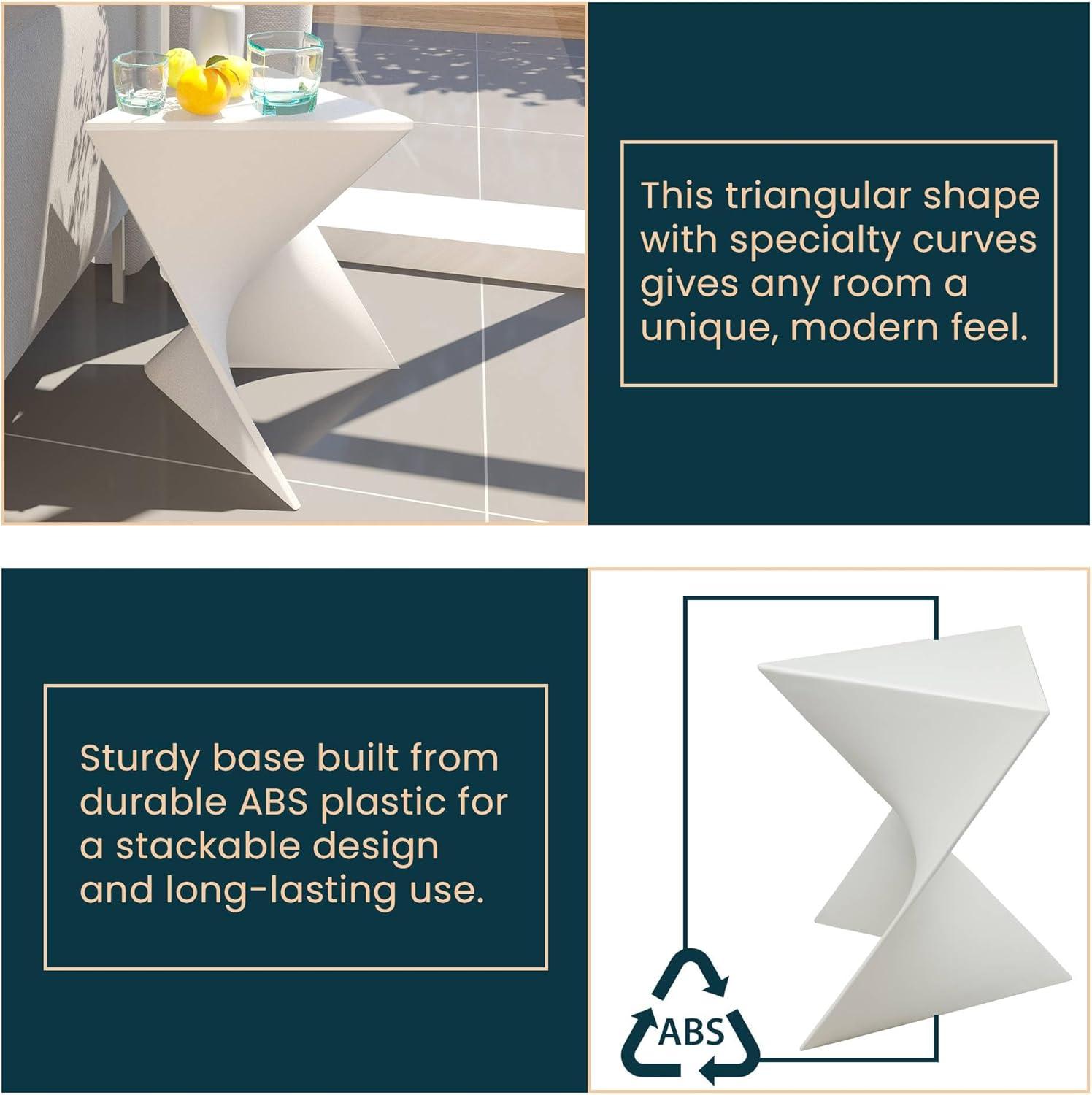 LeisureMod Danbury Modern Vanity Side Table, White