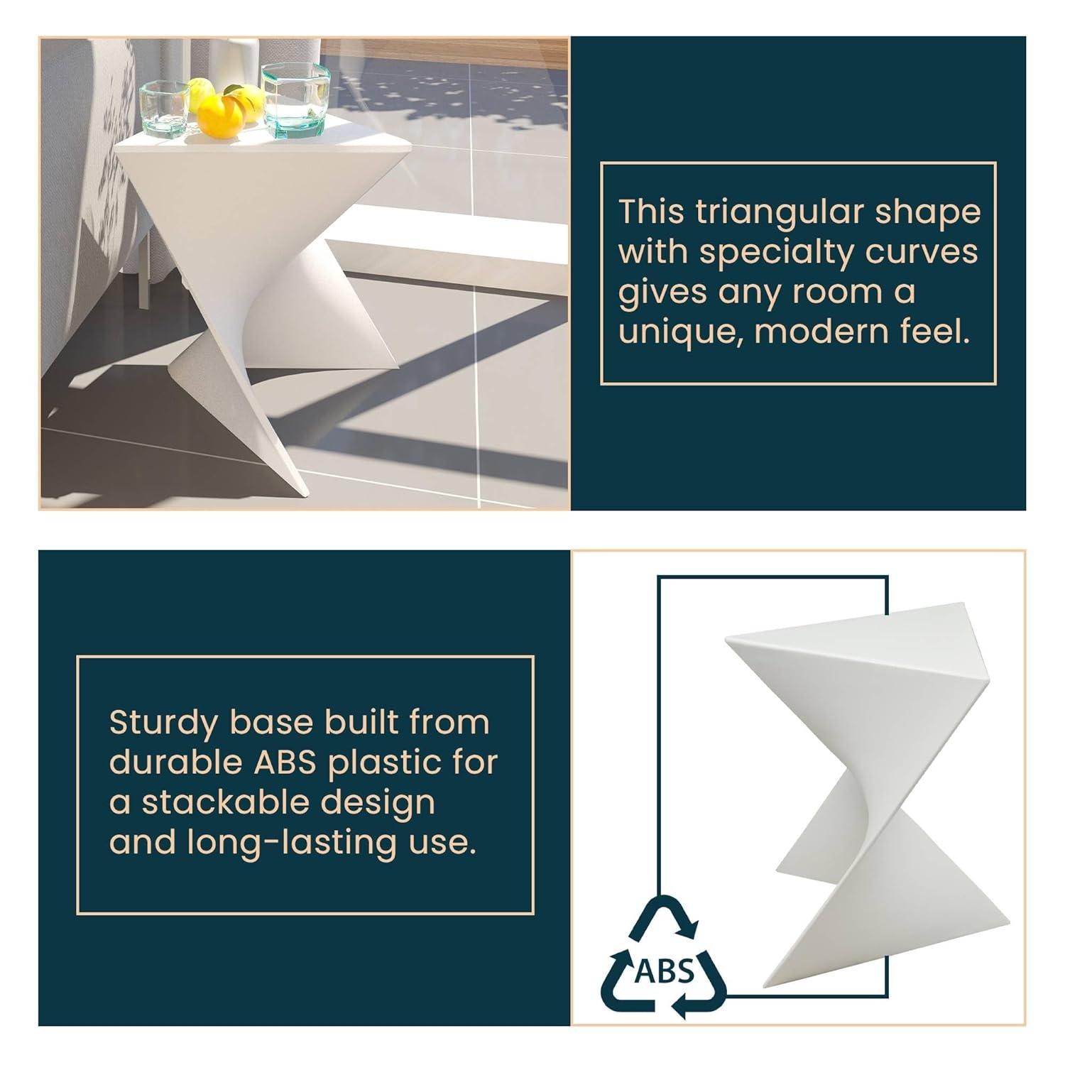 LeisureMod Danbury Modern Vanity Side Table, White