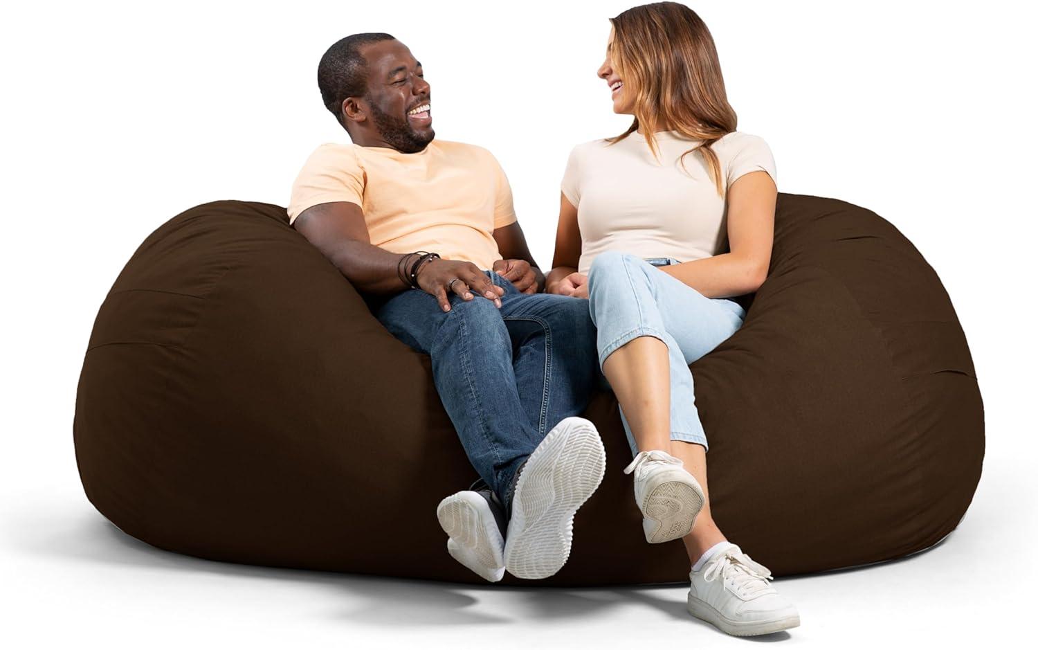 Big Joe Extra Large Memory Foam Bean Bag Sofa with Soft Removable Cover