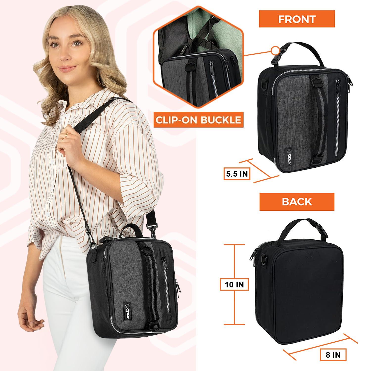 OPUX Insulated Lunch Box Men Women Adult, Compact Soft Cooler Bag Kids Boys Girls, Leakproof Small Pail Work School (Heather Charcoal, One Size)