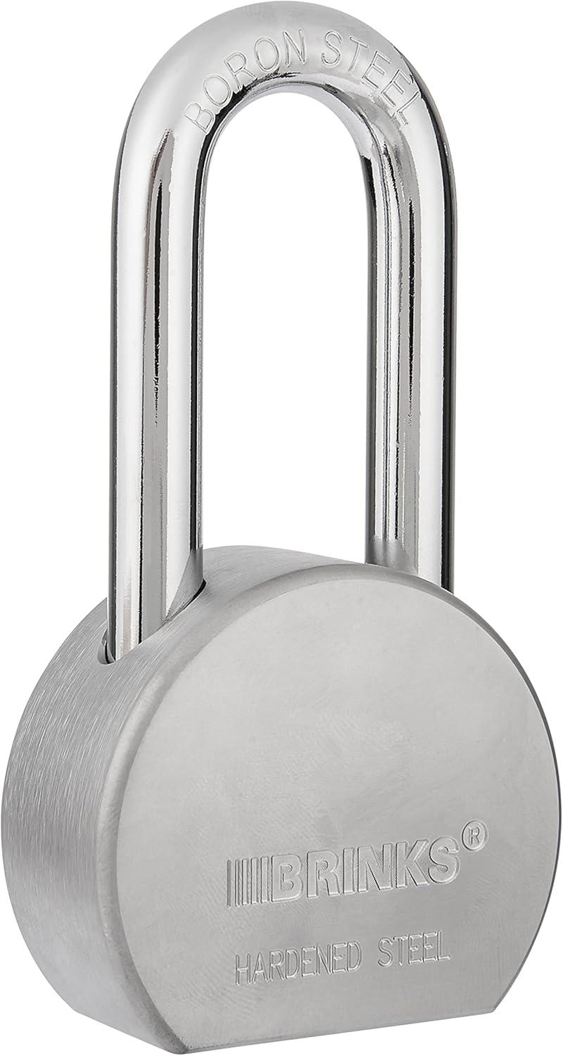 Brinks 2.5'' Silver Steel Keyed Padlock with Brass Key