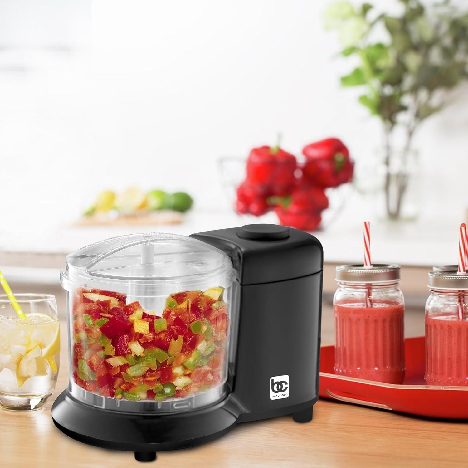 1.5-Cup Single Speed Black Mini Food Chopper Slicer