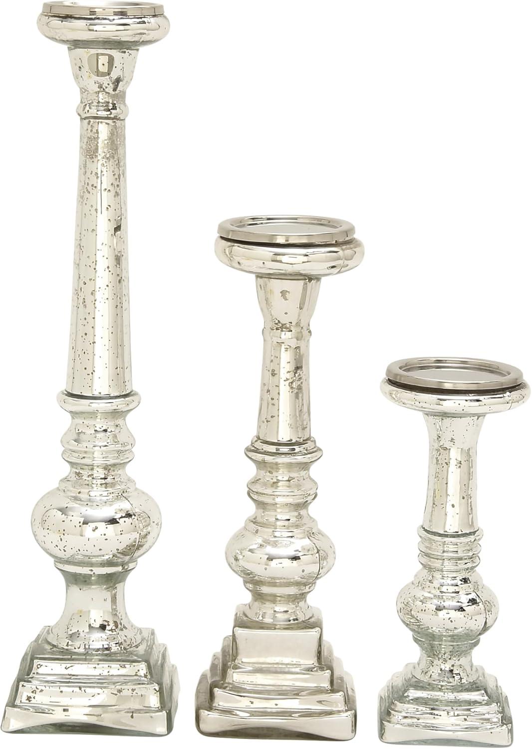 Set of 3 Traditional Glass Candle Holders - Olivia & May