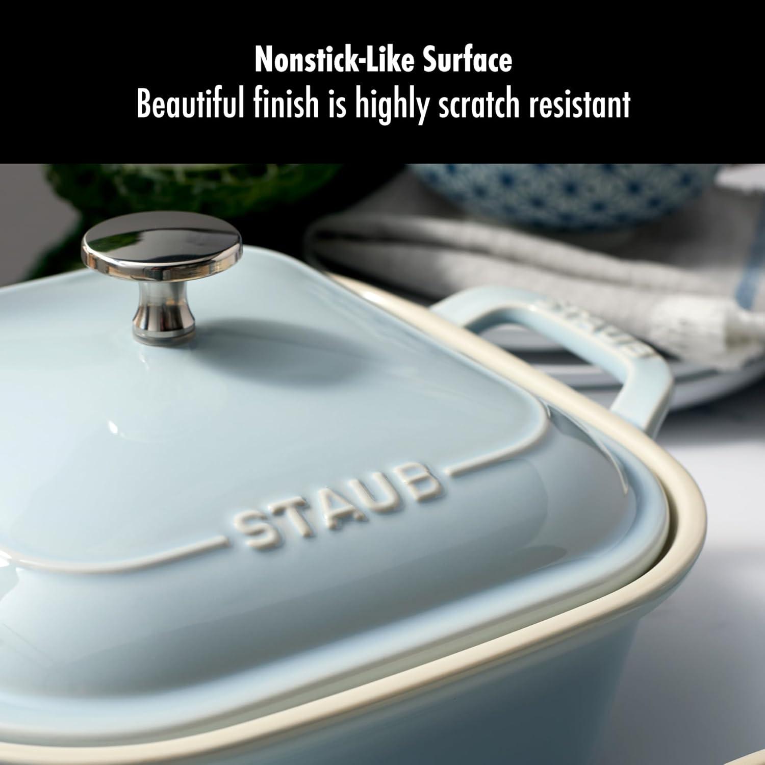 Staub Staub Ceramic 4-Pc Baking Pans Set, Casserole Dish With Lid, Brownie Pan,