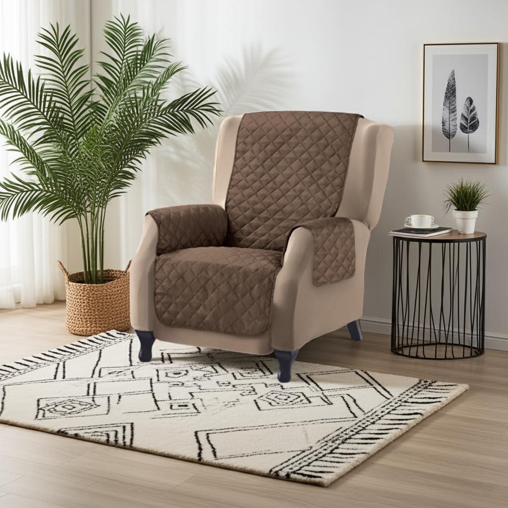 Collections Etc Reversible Quilted Furniture Cover Chair Black/Gray