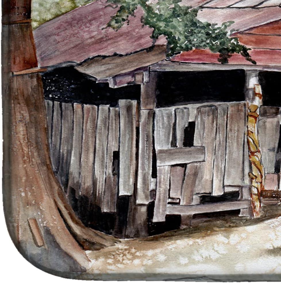 Carolines Treasures 8740DDM Old Barn Dish Drying Mat 14 x 21" multicolor